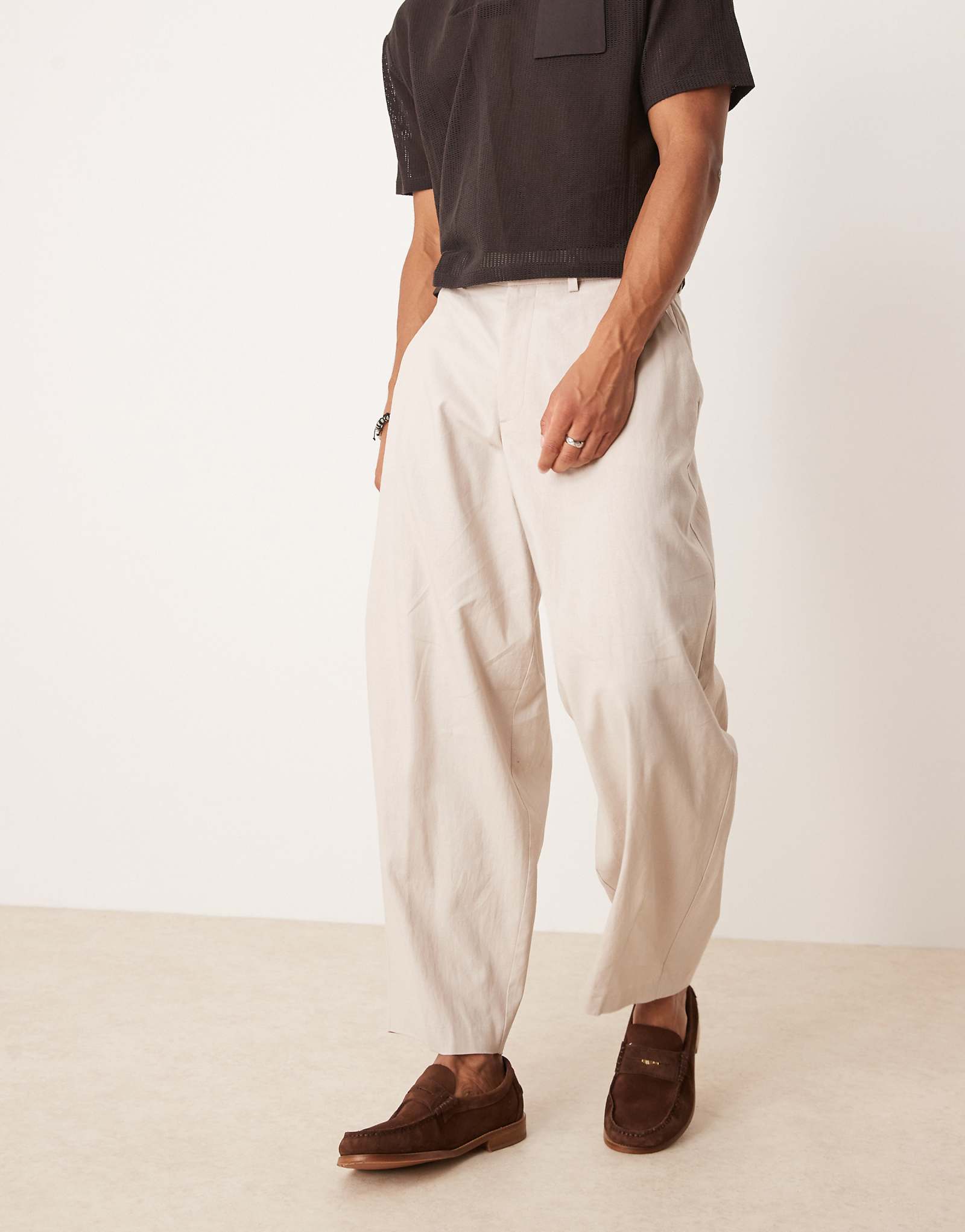 Дизайнерские брюки-лодочки ASOS из смеси каменного льна 9890₽