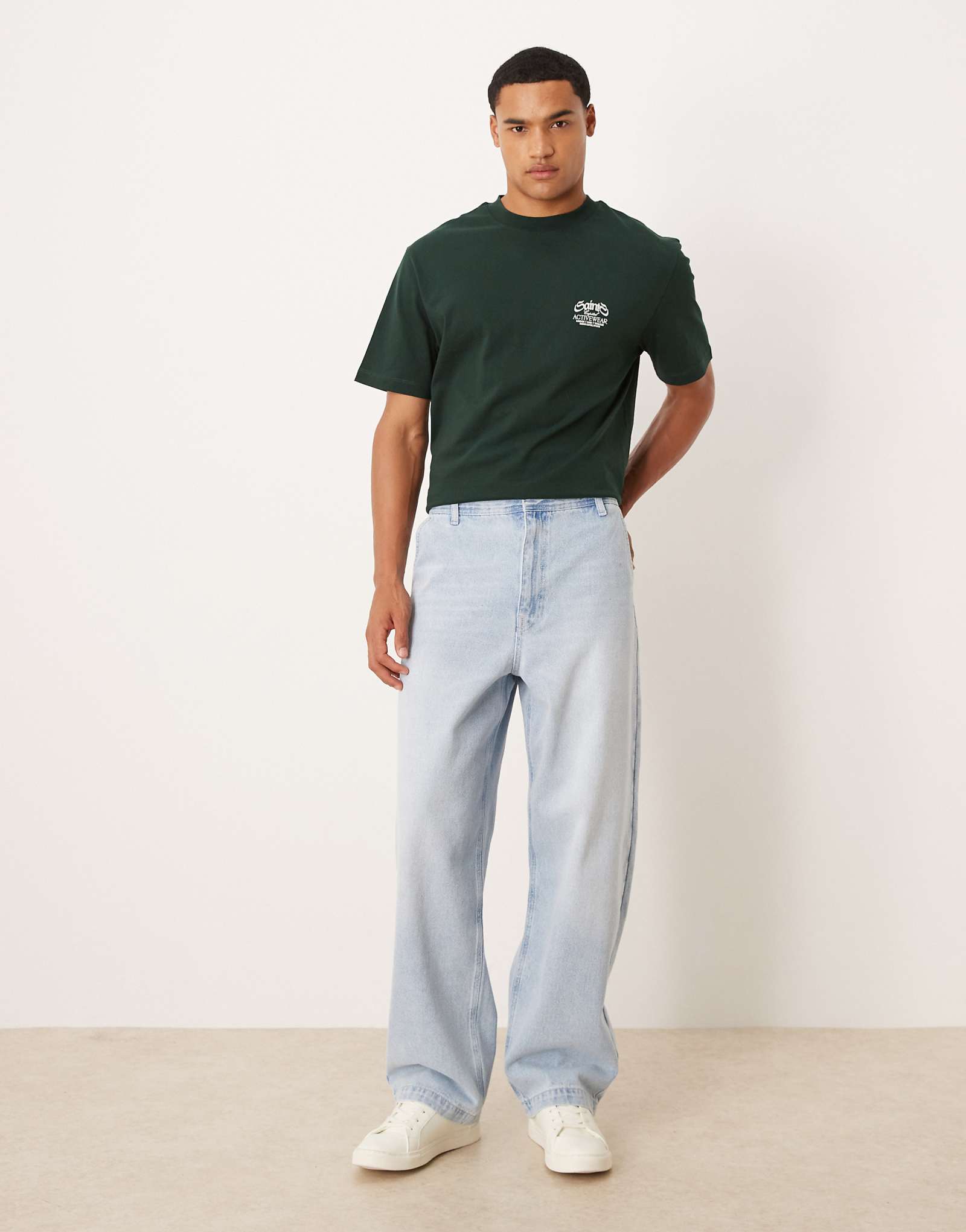 Джинсы прямого кроя ASOS DESIGN светло-голубые 9090₽