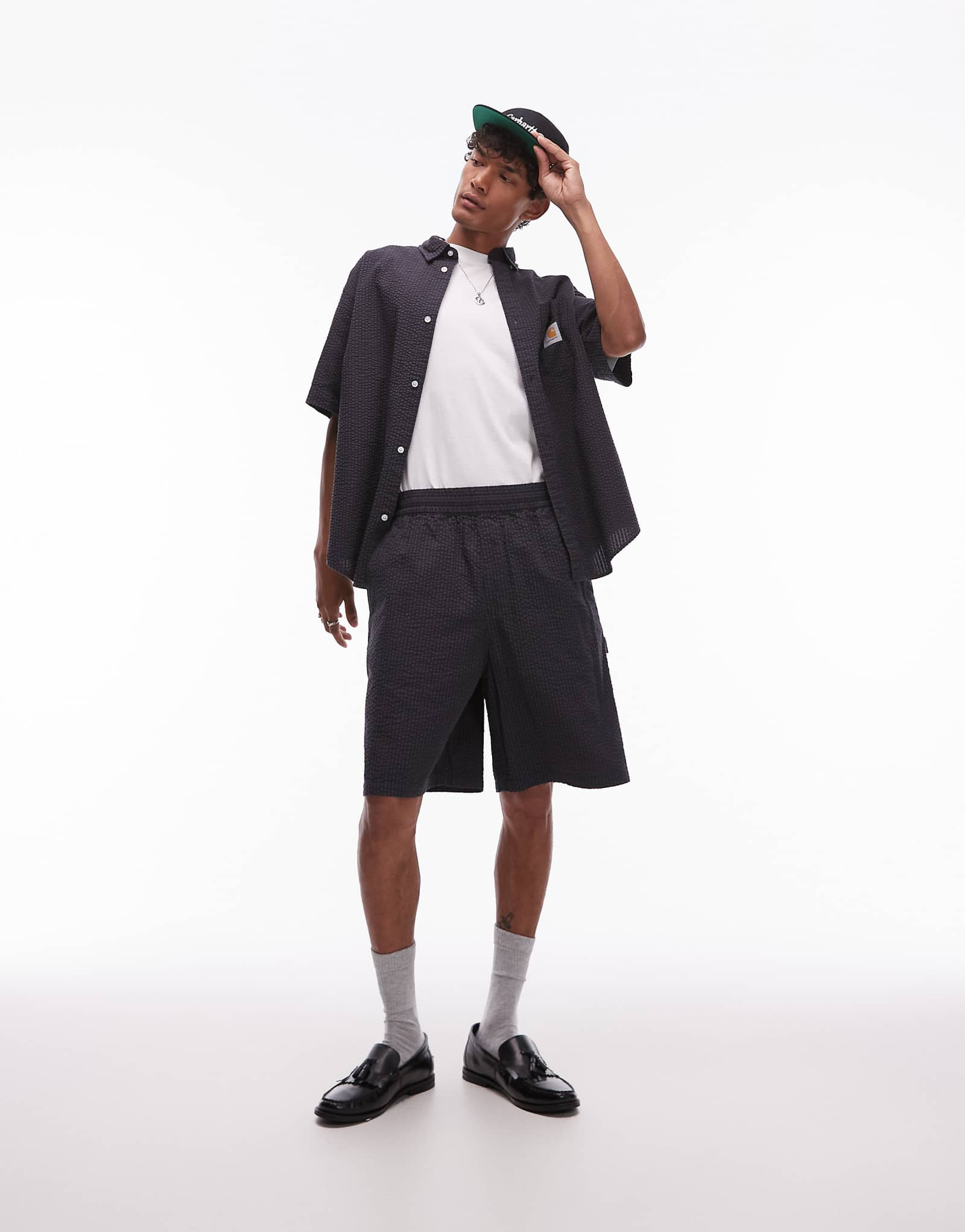 Шорты Carhartt WIP toland seersucker regular fit черного цвета - часть комплекта 26090₽