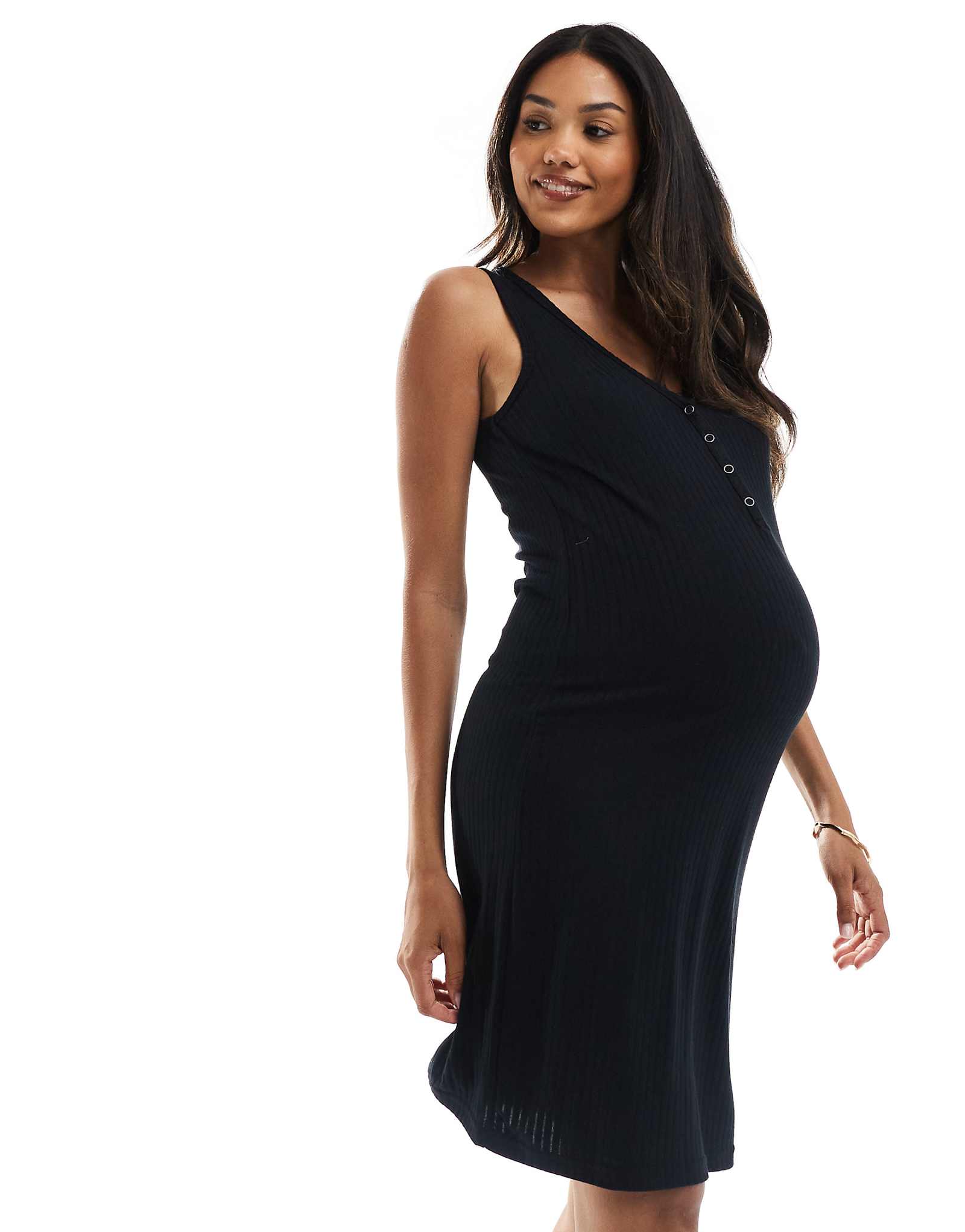 Ночнушка без рукавов для беременных Mamalicious с функцией кормления грудью черного цвета 8190₽