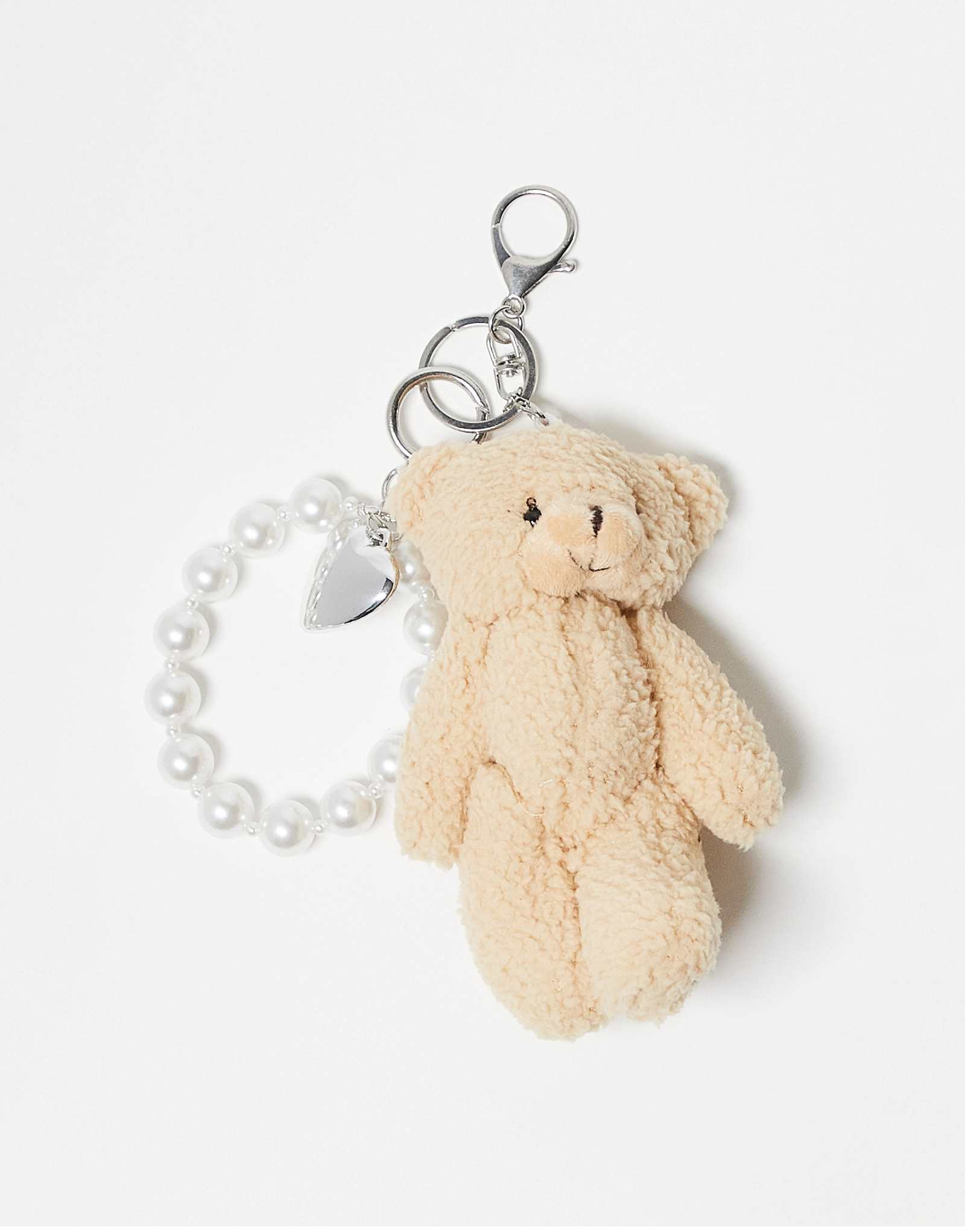 Брелок для сумки с плюшевым мишкой на жемчужной цепочке Kaiia в мульти-цвете 4290₽