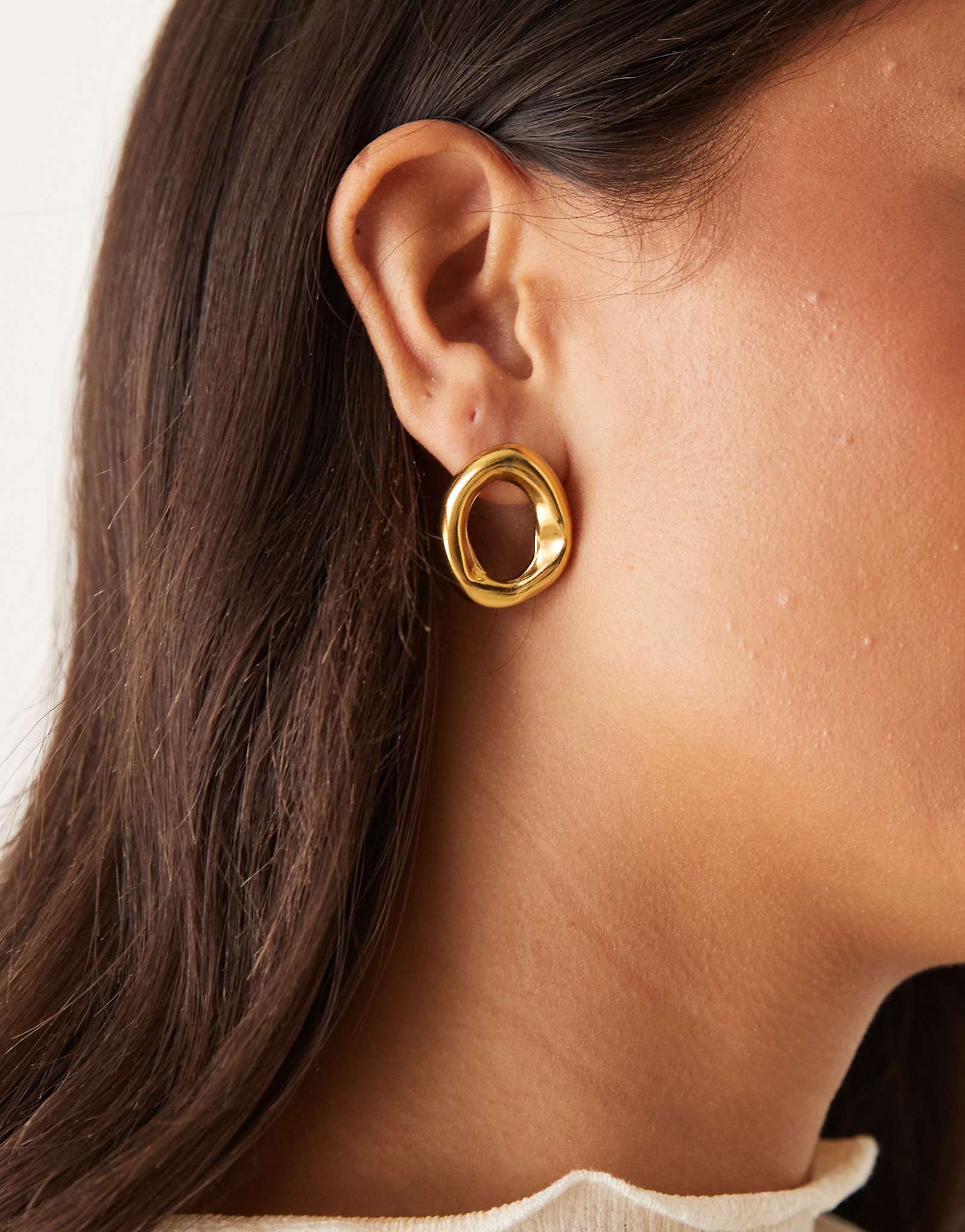 Расплавленные серьги-гвоздики Lost Souls из нержавеющей стали с покрытием из 18-каратного золота