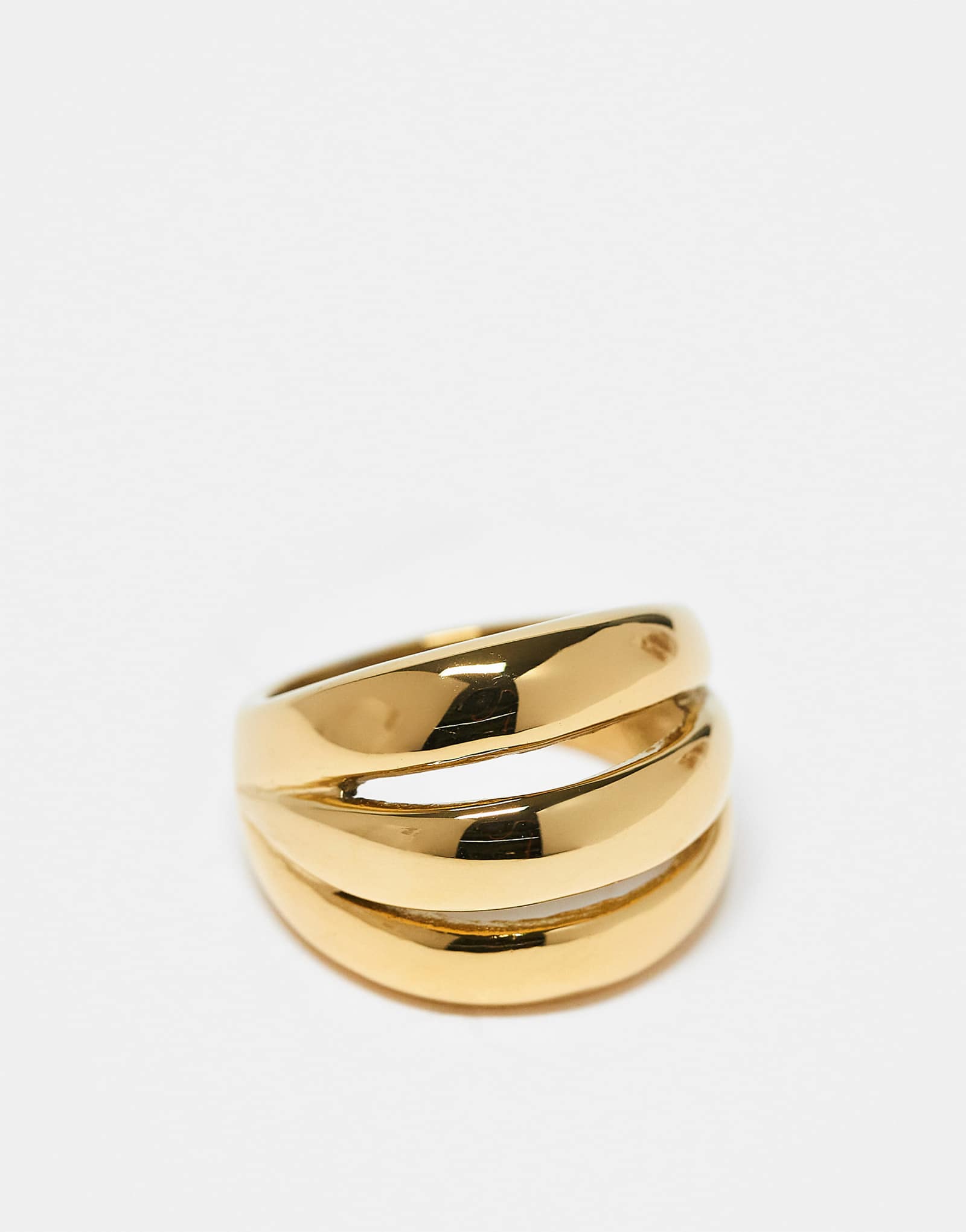 Эксклюзивное массивное кольцо из нержавеющей стали Kaiia с тройной накладкой из золота 4290₽