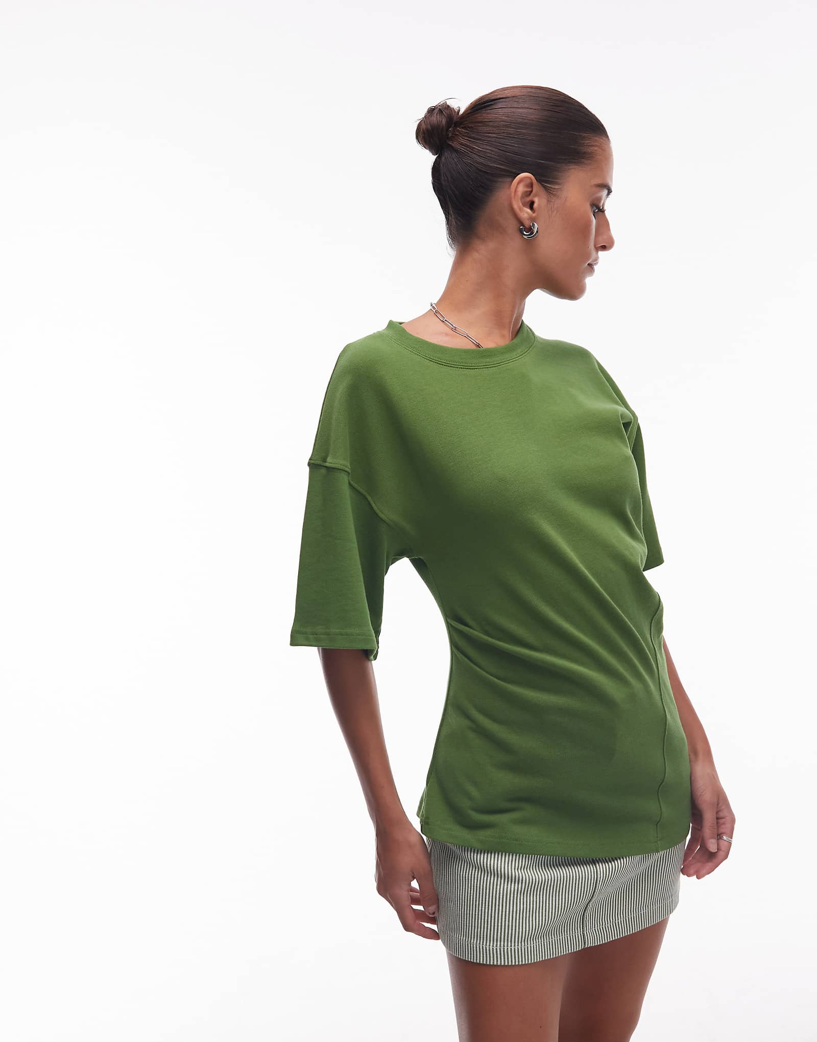 Футболка Topshop twisted detail зеленого цвета 9790₽