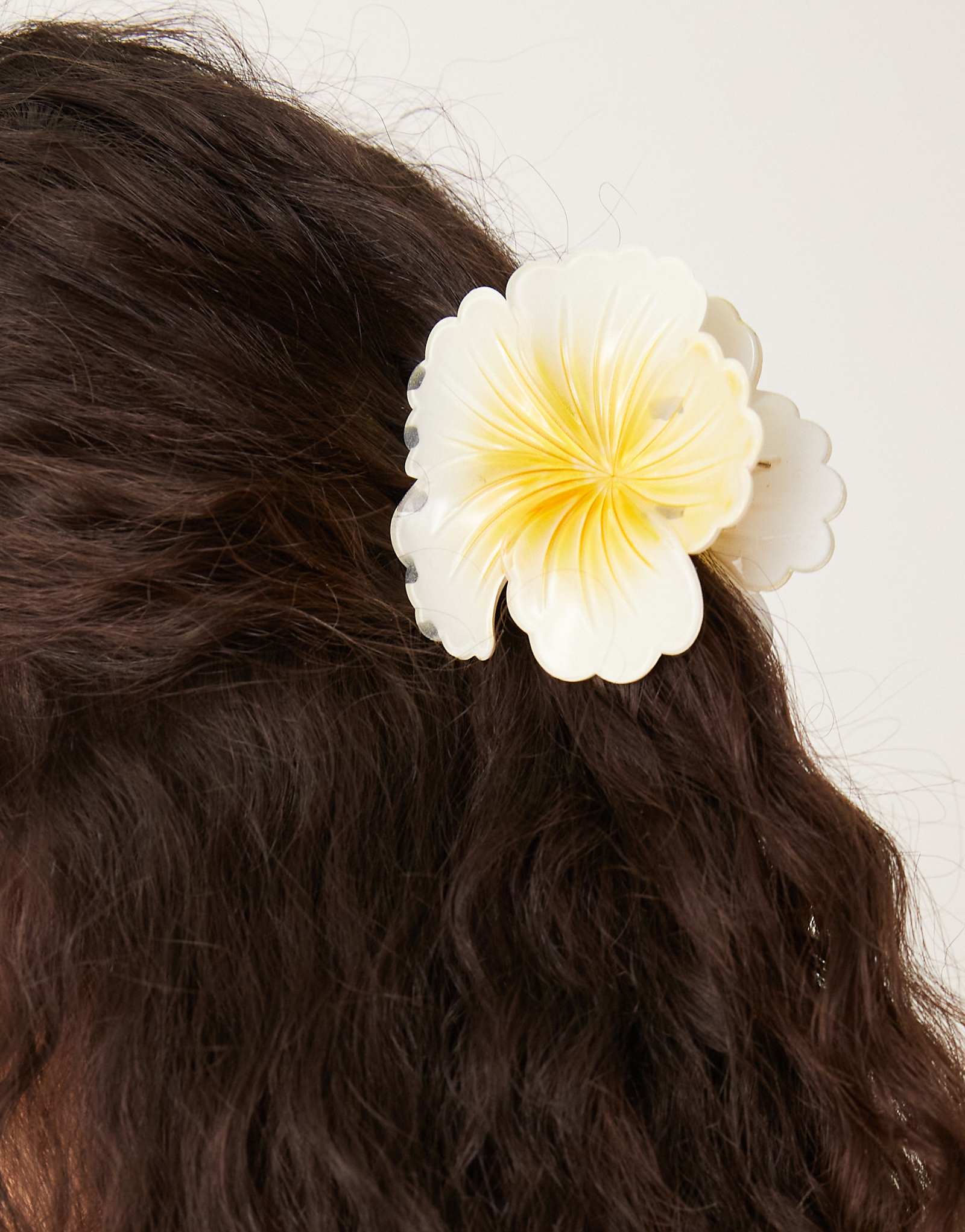 Суи Ава Гавайский цветок с большим когтем для волос желтого цвета