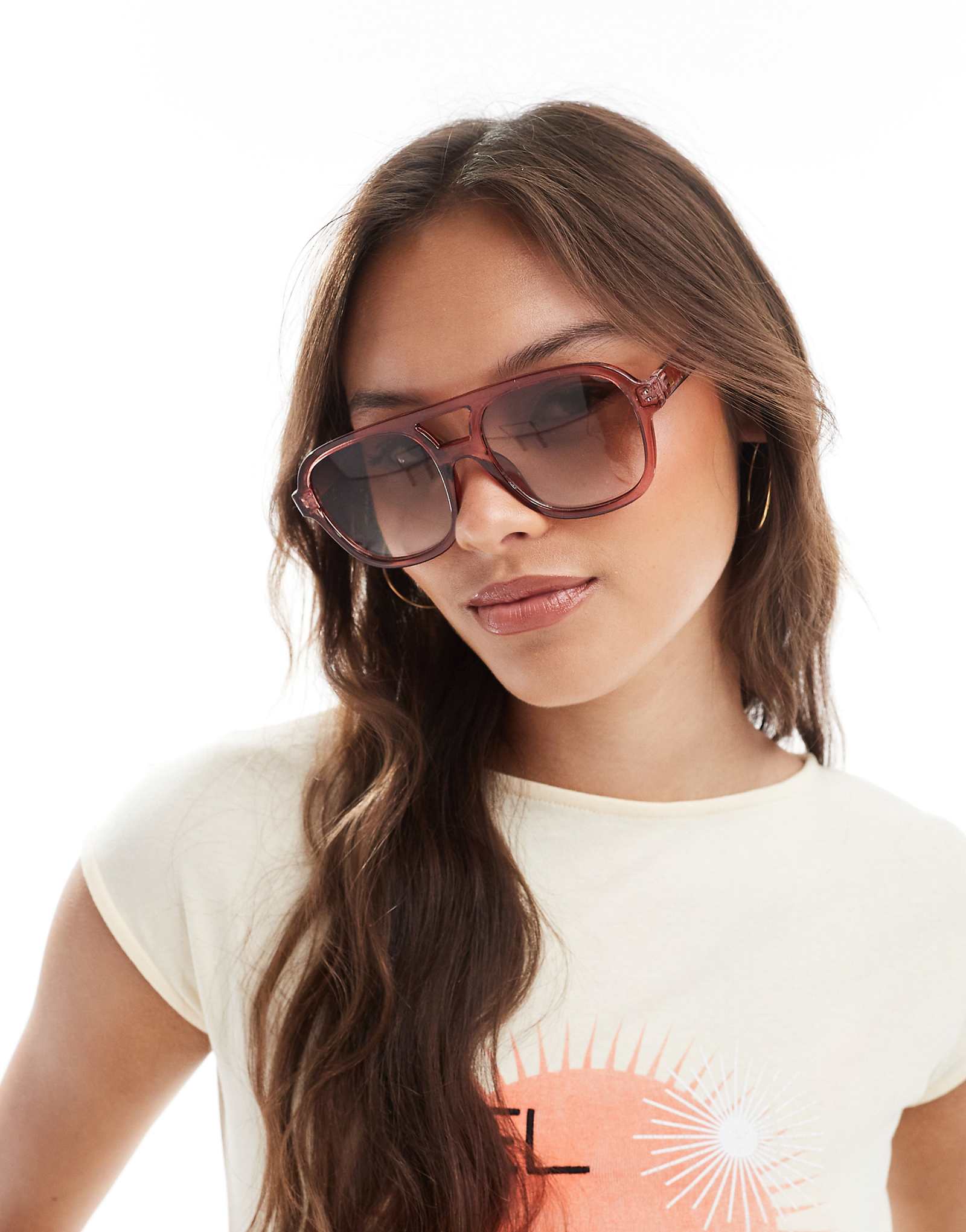 Солнцезащитные очки-авиаторы AIRE Whirlpool из персикового кварца