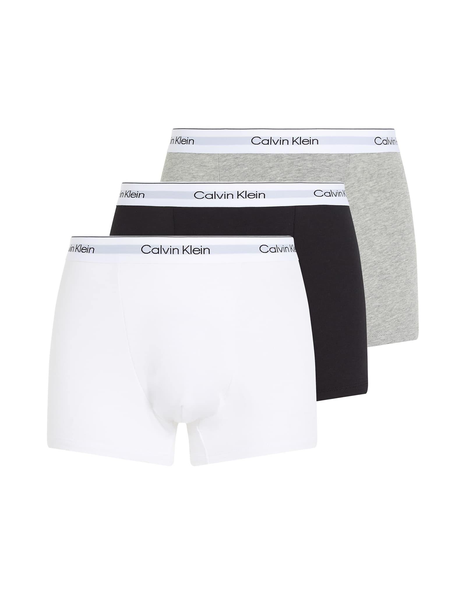 Хлопковые стрейчевые трусы Calvin Klein Icon из 3-х упаковок черного белого и серого цветов 12190₽