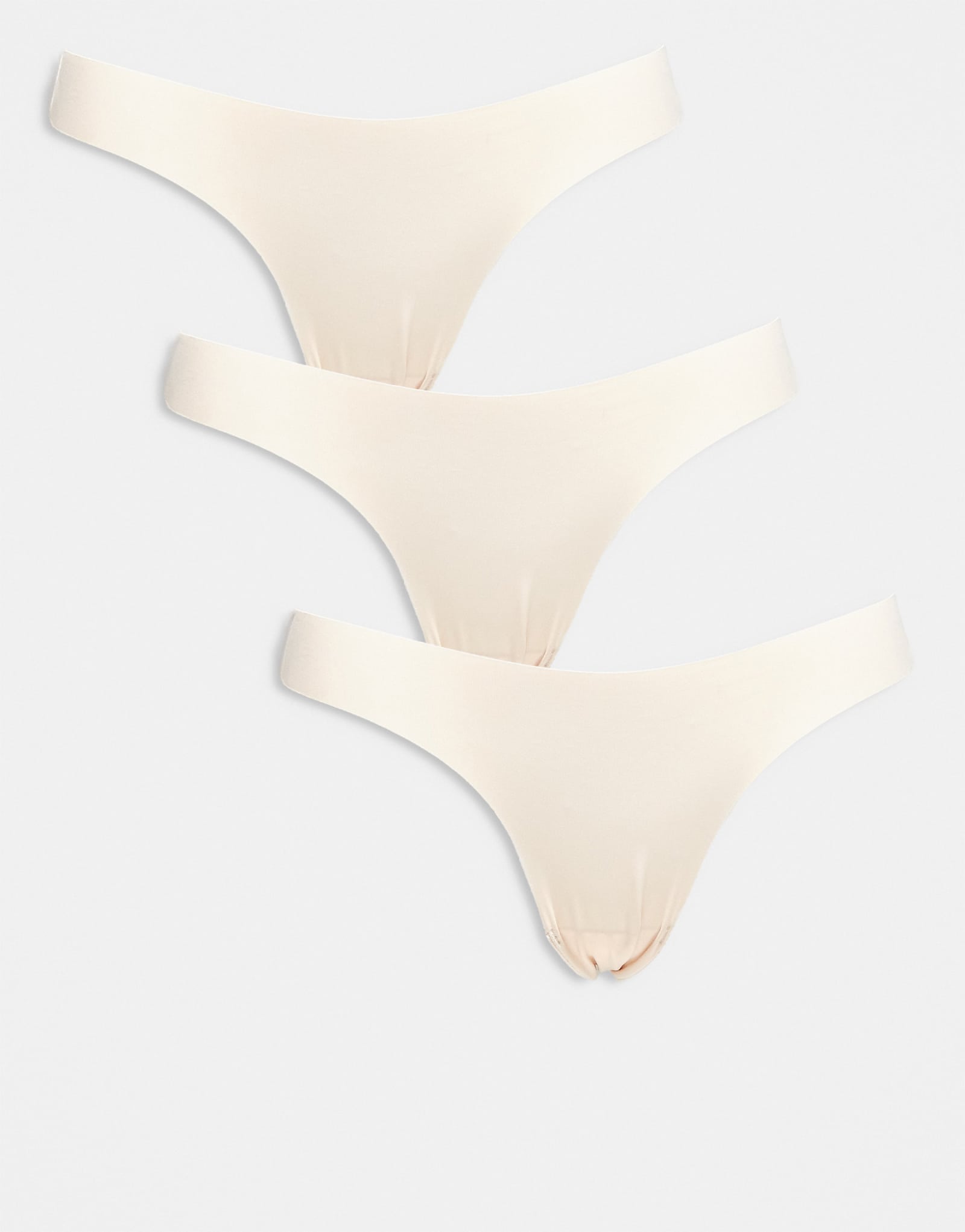 ВСЕГО 3 упаковки бразильских трусов с кружевной отделкой нейтрального цвета 7790₽