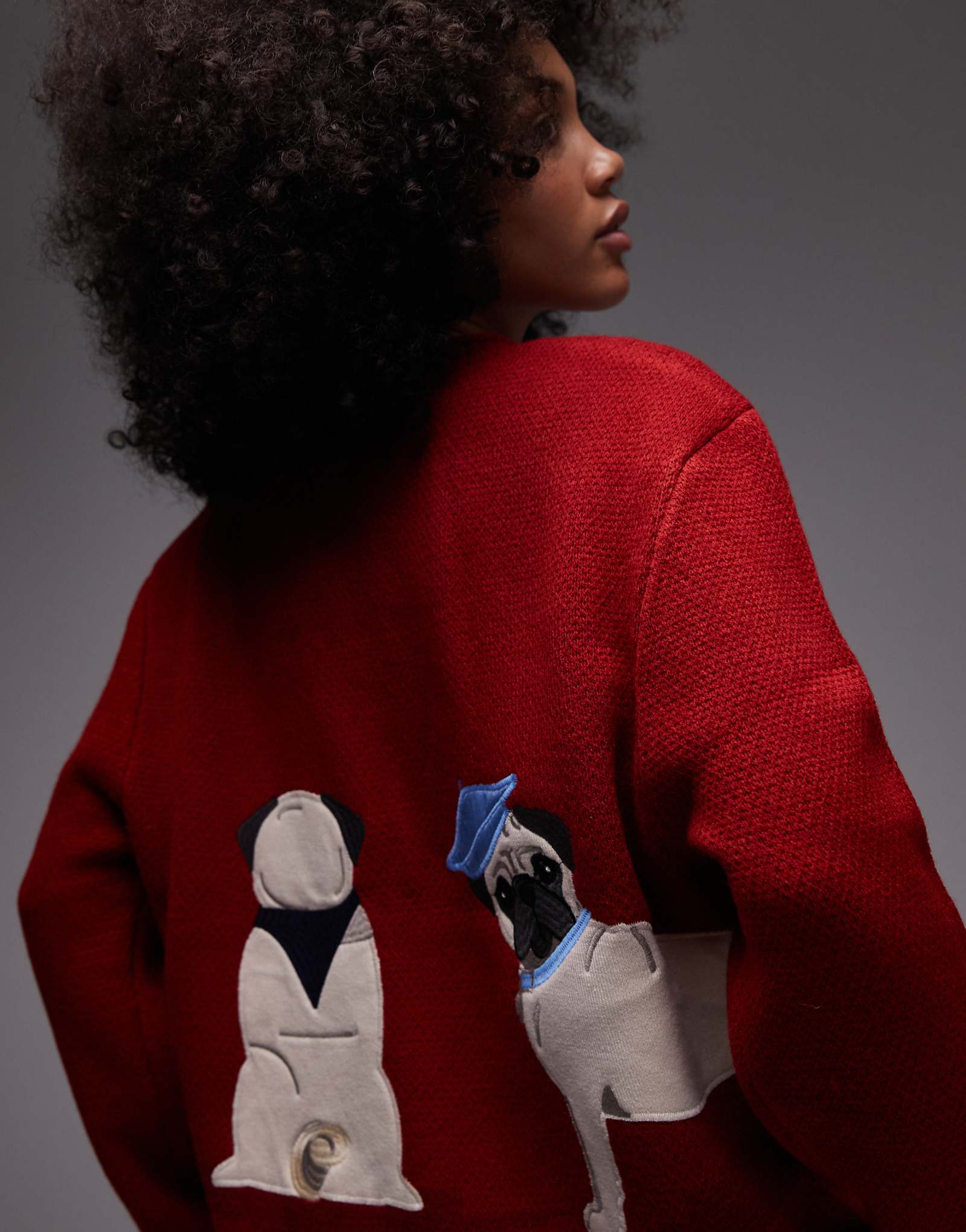 Красный свитер с круглым вырезом House of Sunny puppy love 43890₽