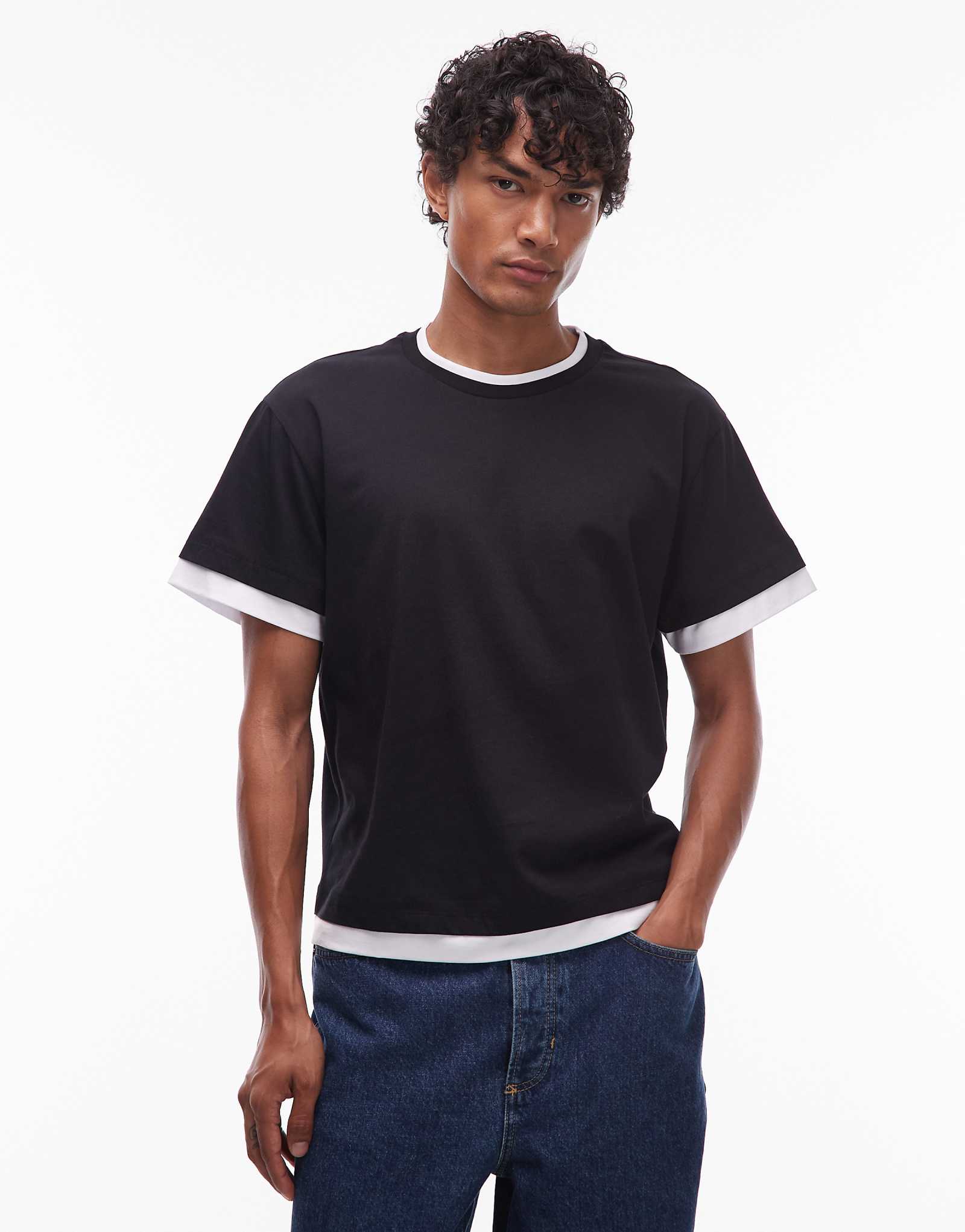 Двухслойная футболка COLLUSION черного цвета 8190₽