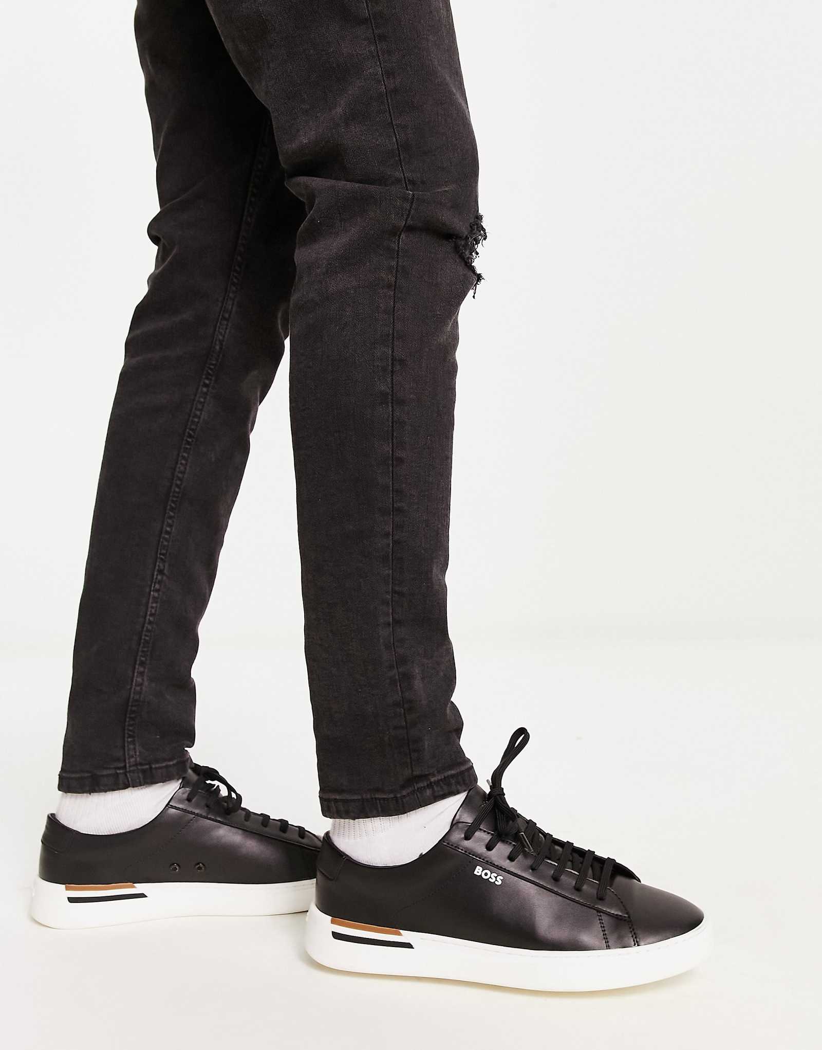 Кроссовки BOSS Orange Black Clint Tenn черного цвета 41790₽