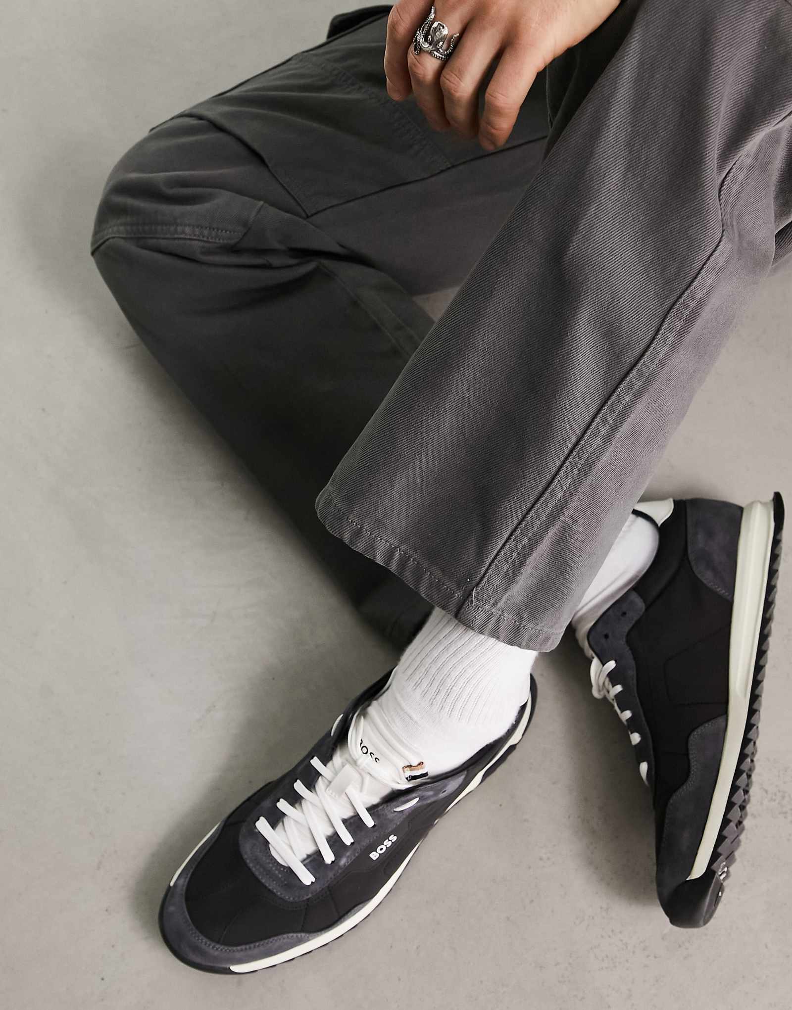 Кроссовки BOSS Zayn черного цвета 32690₽