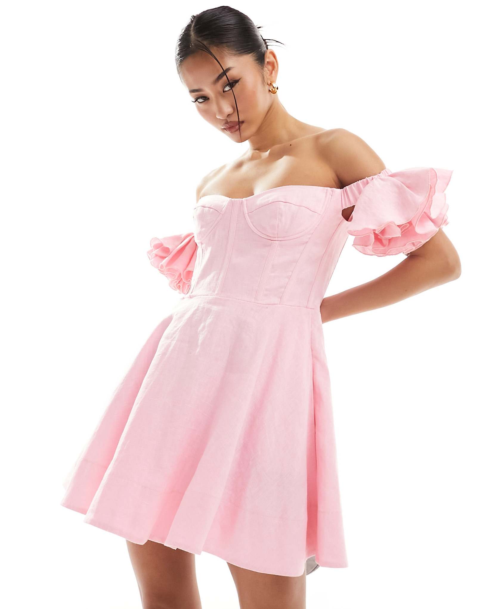 Мини-платье с корсажем от Бордо нежно-розового цвета 34290₽