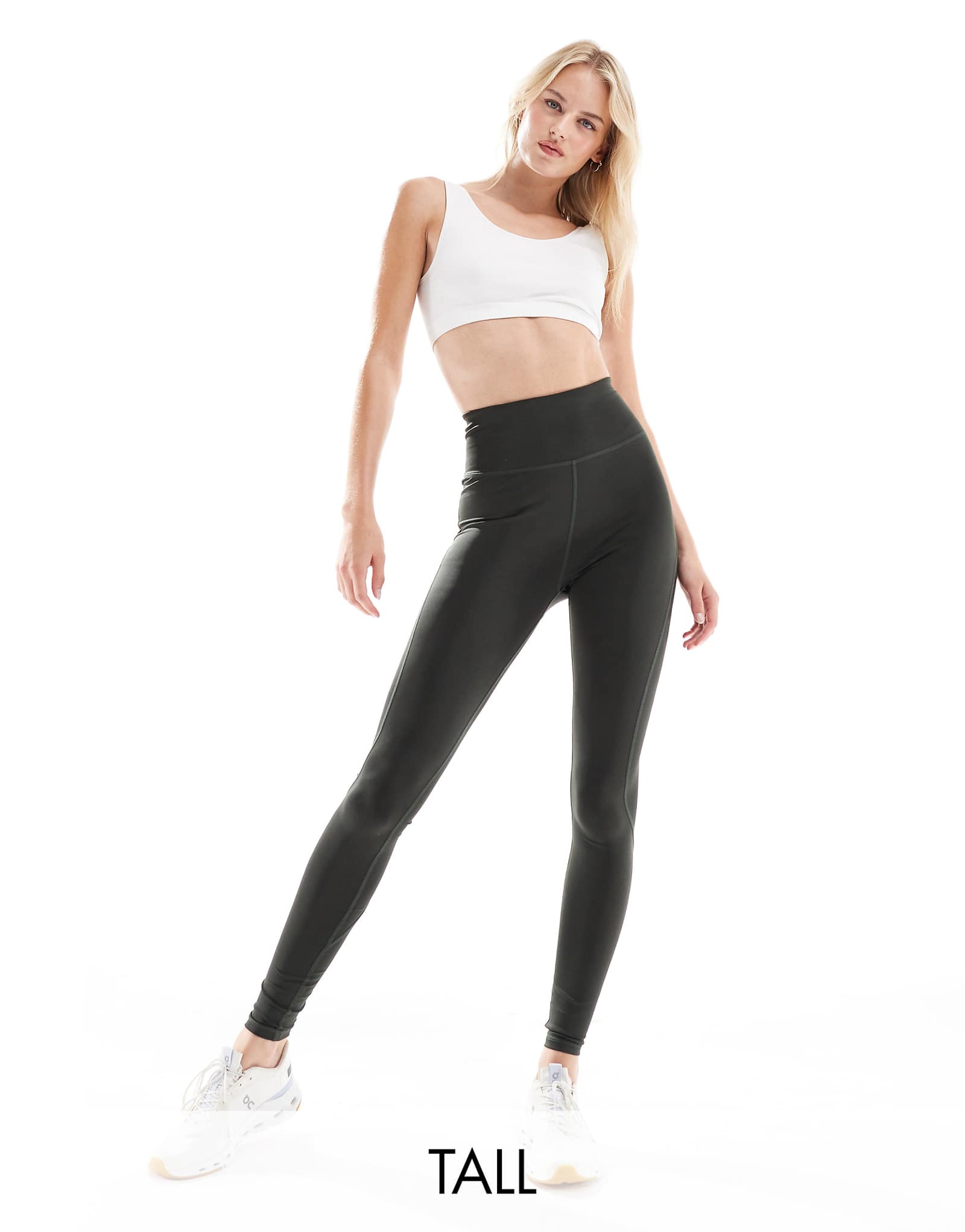 4505 Спортивные леггинсы Tall Icon bum sculpt зеленого цвета хаки 4890₽