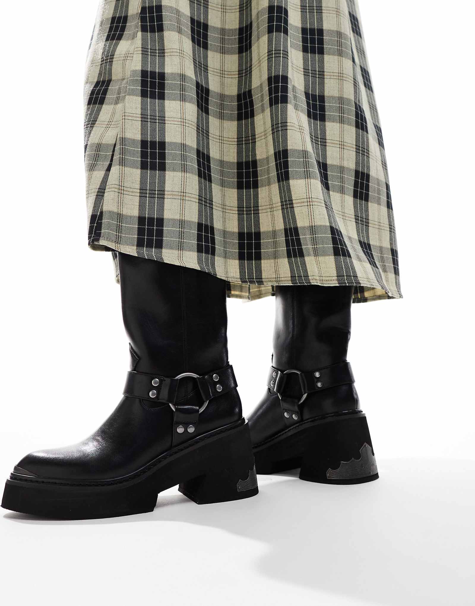 Байкерские ботинки Buffalo черного цвета