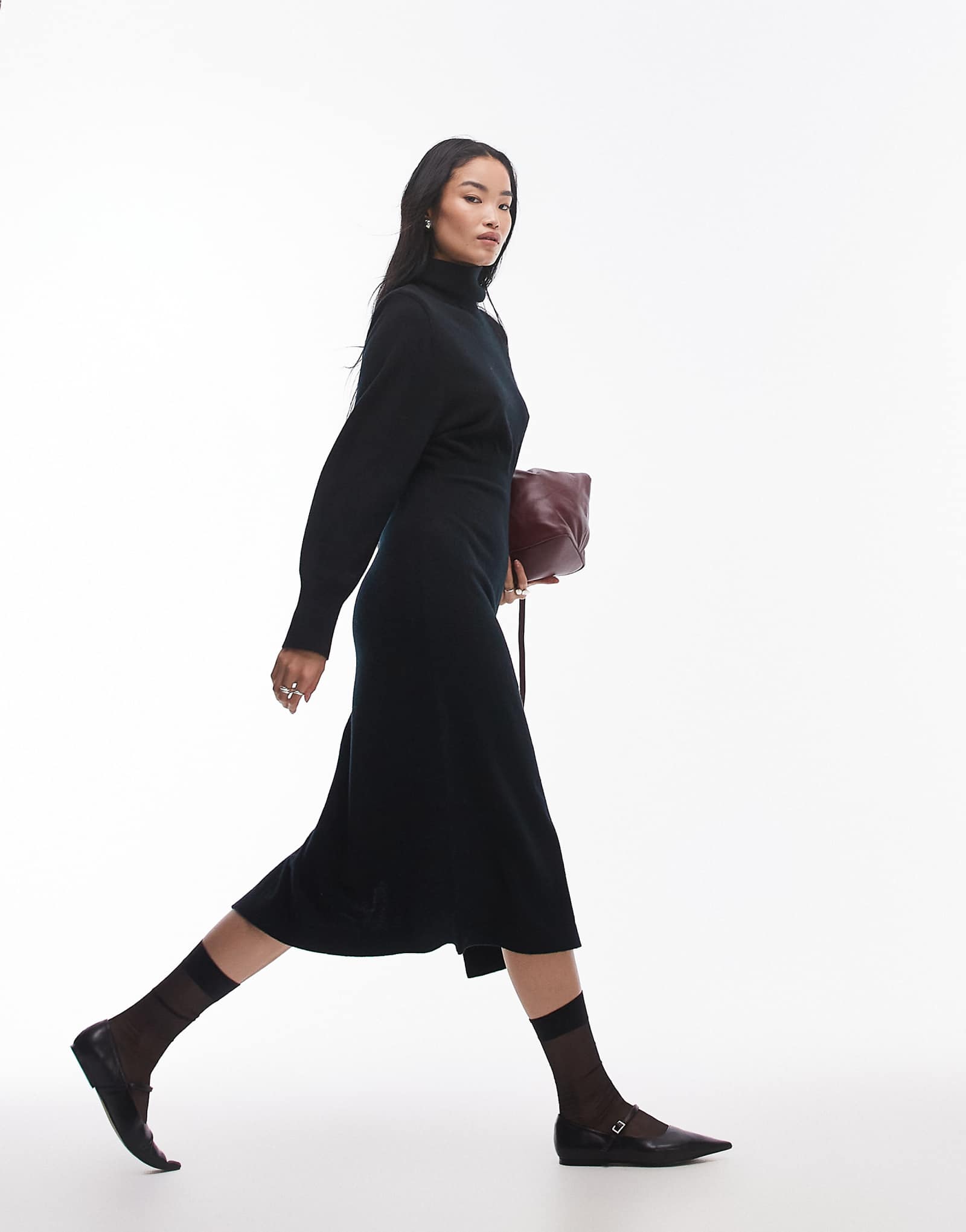 - Other Stories вязаное шерстяное платье мидакси с подкладкой на плечах черного цвета 12890₽