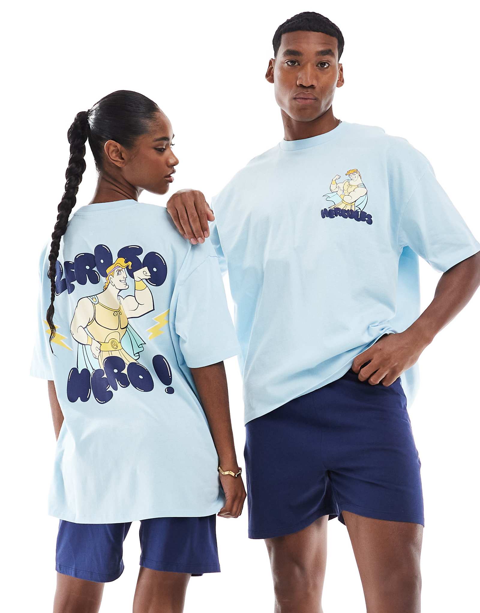 Пижамный комплект ASOS DESIGN Disney с принтом Геркулеса синего цвета 8290₽