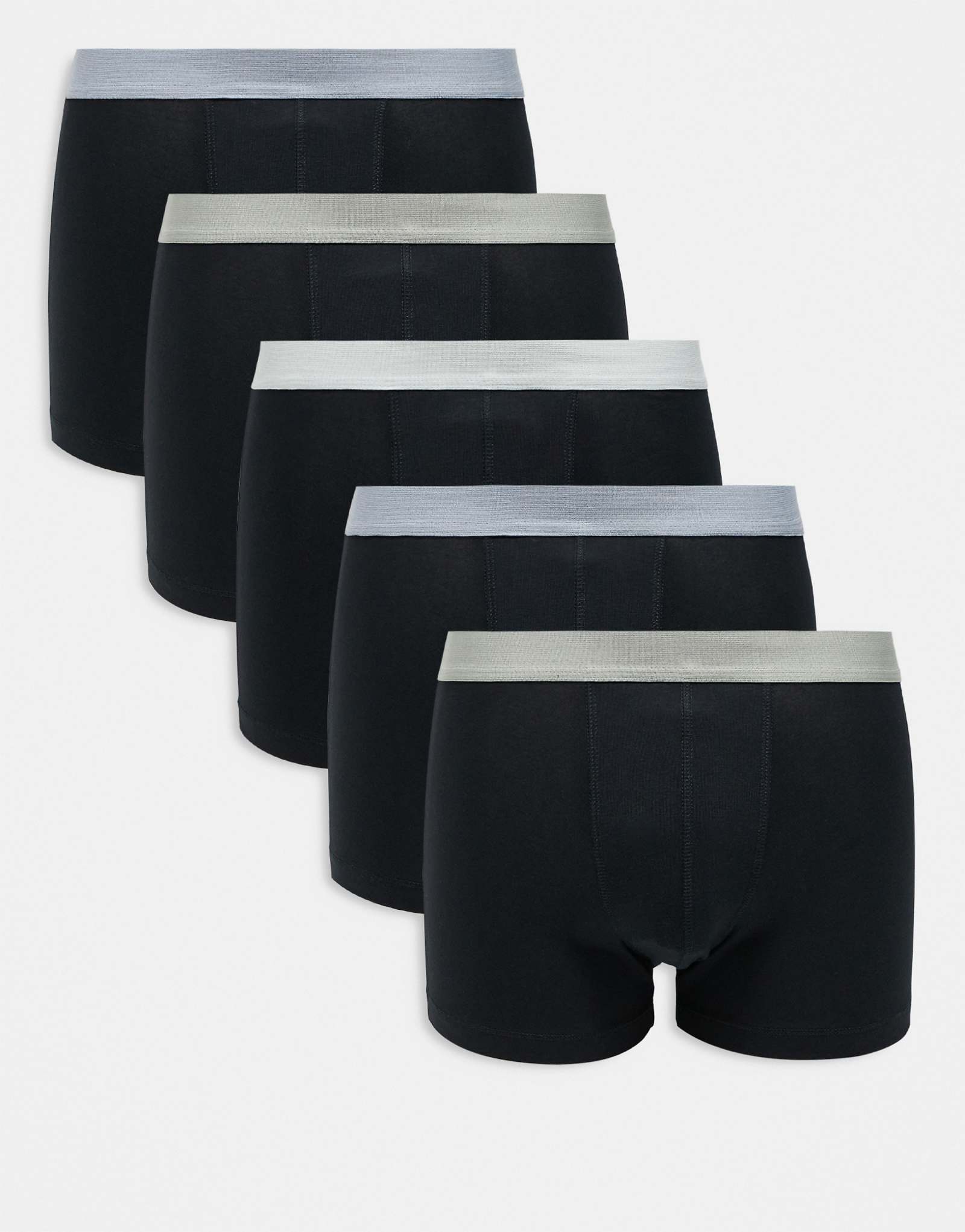 Трусы ASOS DESIGN из 5 упаковок с цветными поясами черного цвета 8690₽