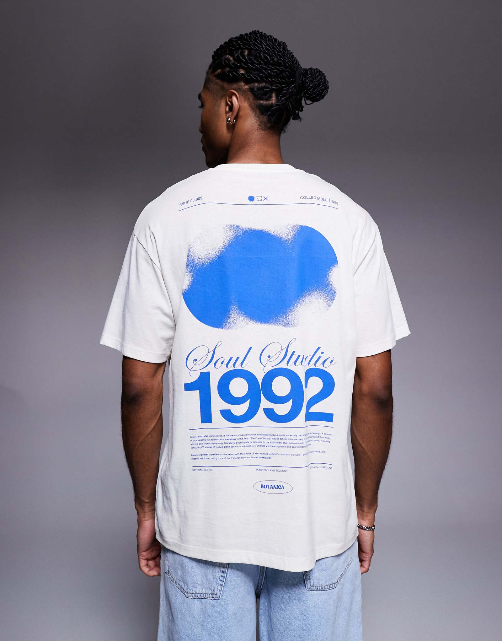 Футболка ADPT оверсайз кремового цвета с принтом soul на спине 5890₽