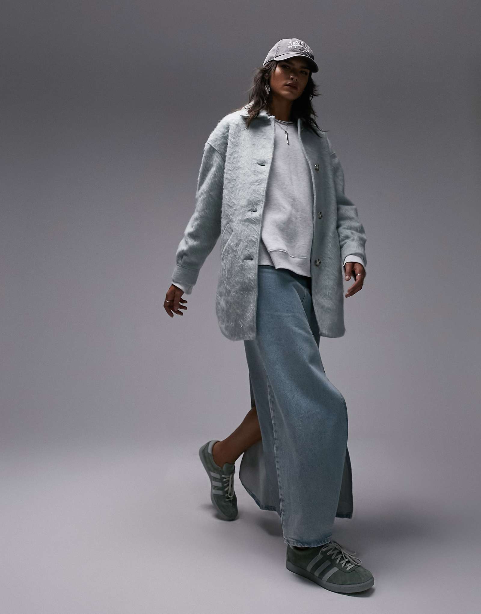 Вельветовая куртка Topshop мятного цвета с поясом 14290₽