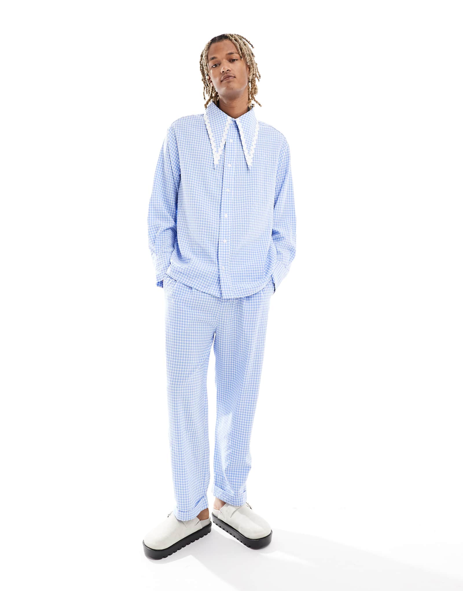 Брюки Sister Jane в голубую клетку - часть комплекта 19590₽