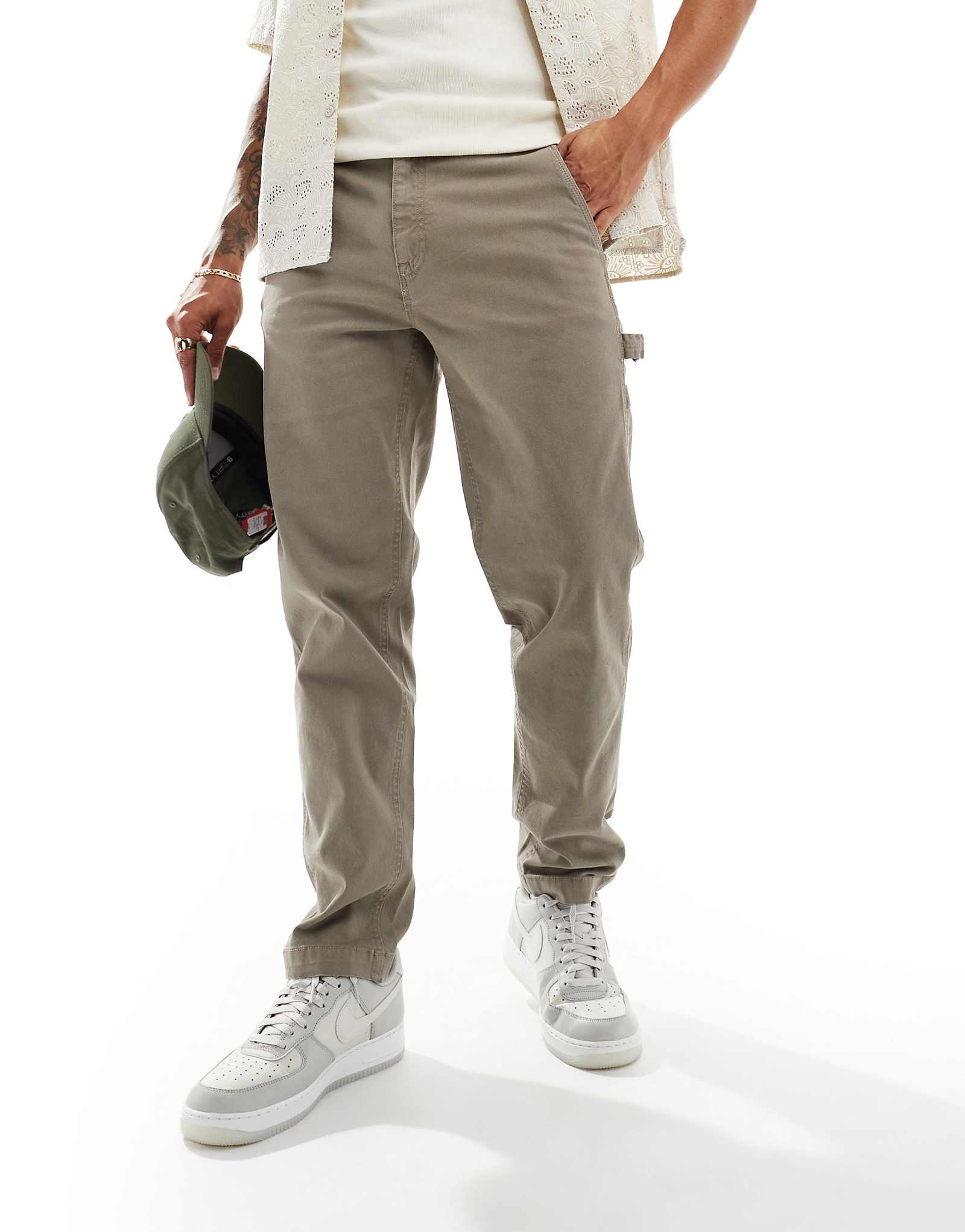 Плотницкие брюки River Island зеленого цвета 10690₽