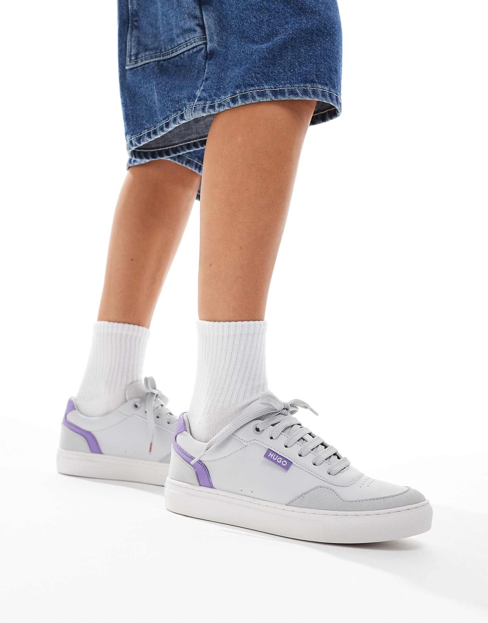 Кроссовки HUGO Red Morrie Tenn серого цвета