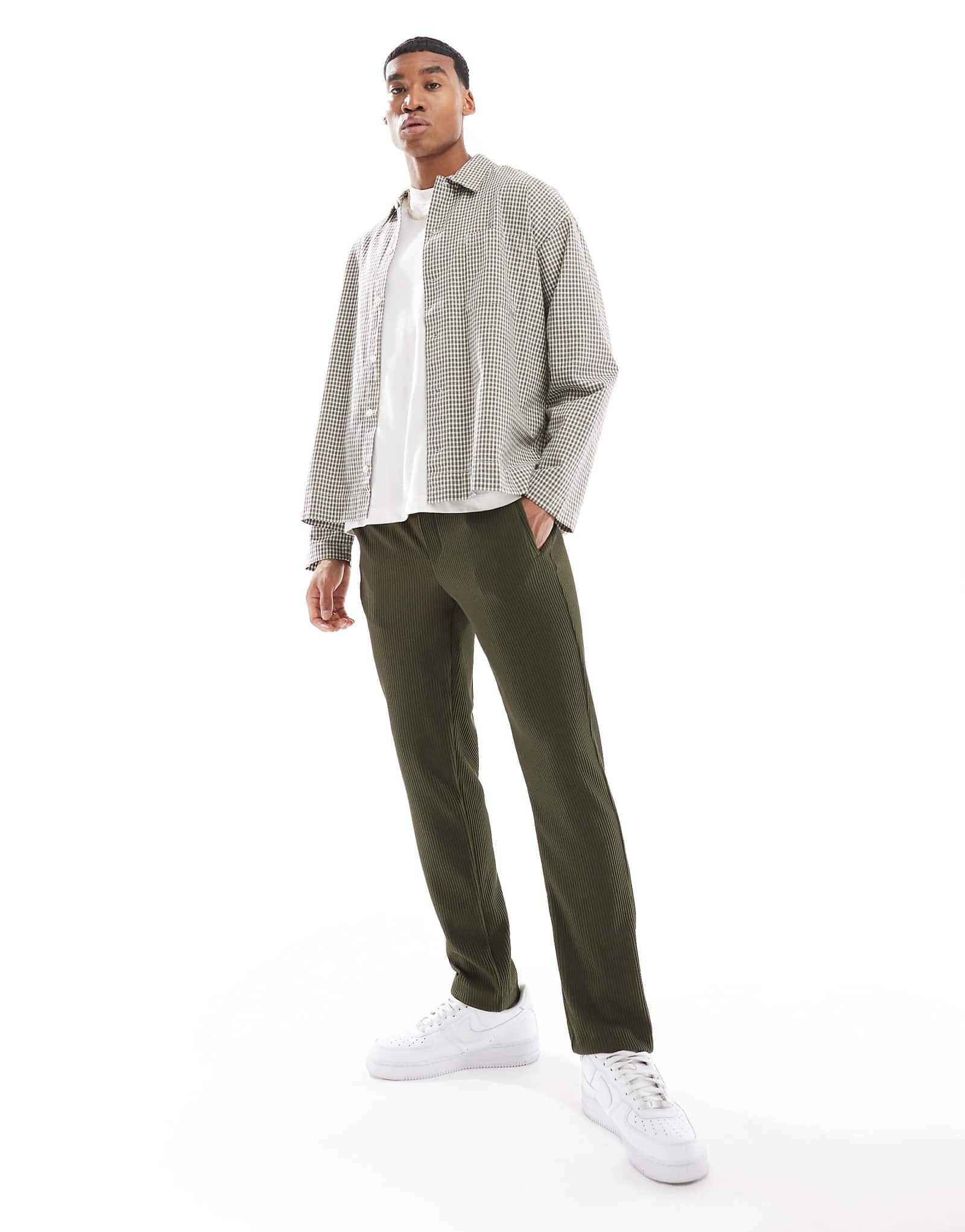 Брюки в складку River Island цвета хаки 4190₽