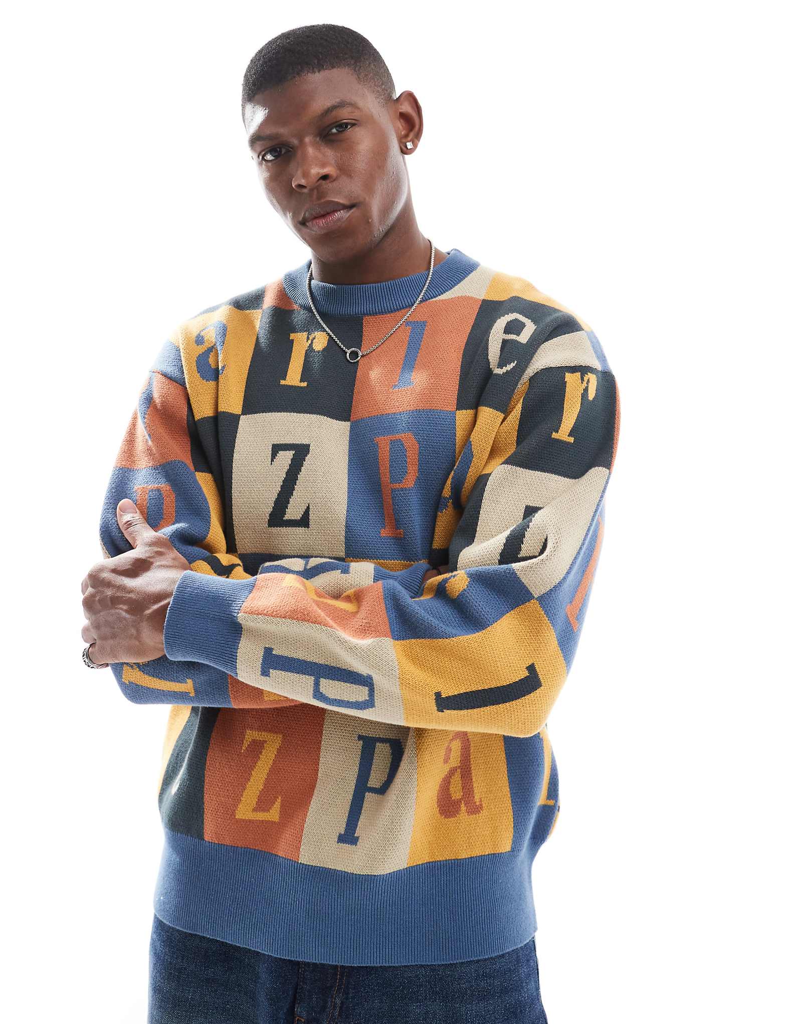 Свитер из трикотажа с логотипом Parlez в разноцветном цвете 29690₽