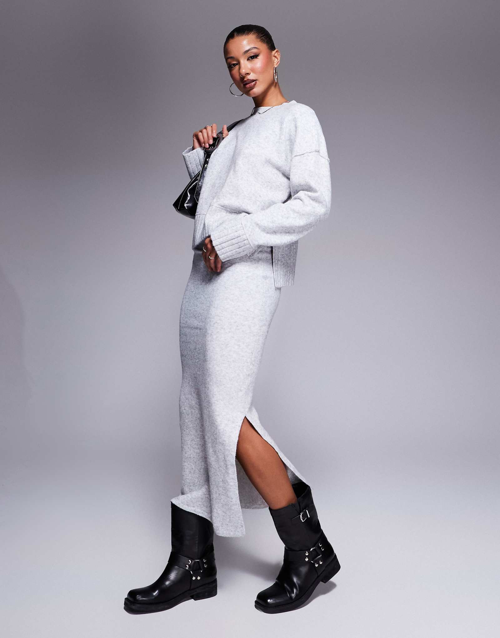 Вязаная макси-юбка River Island светло-серого цвета 7090₽