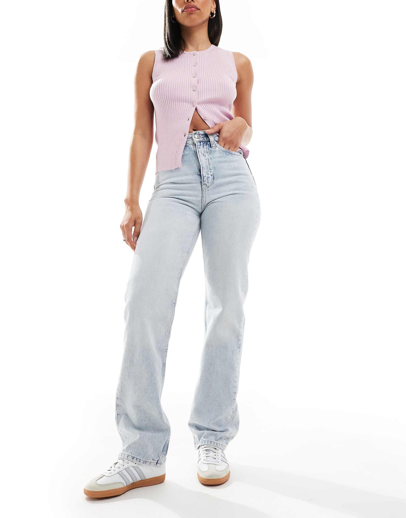 Прямые джинсы Calvin Klein Jeans с высокой посадкой, слегка выстиранные