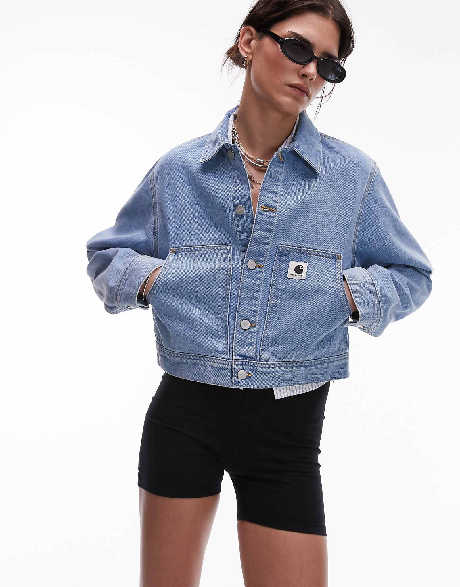 Джинсовая куртка Carhartt WIP Arca темно-синего цвета 33490₽