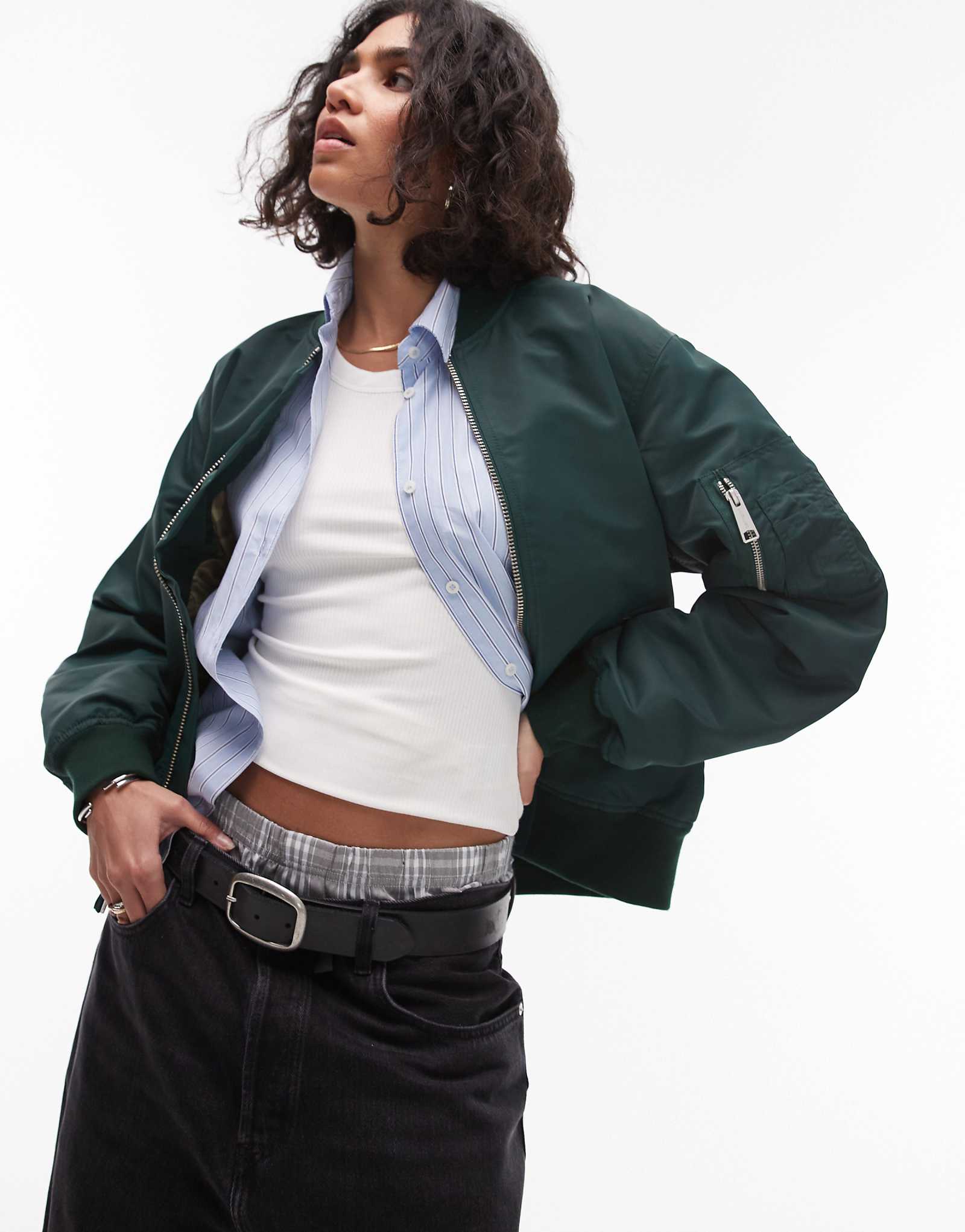 Куртка-бомбер Carhartt WIP Otley темно-зеленого цвета