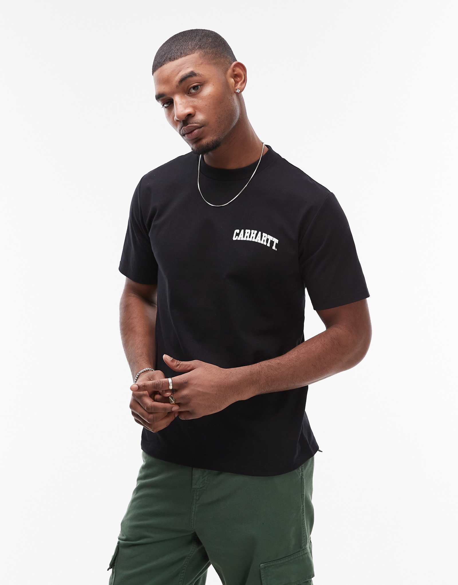 Черная футболка с надписью Carhartt WIP university script 9790₽