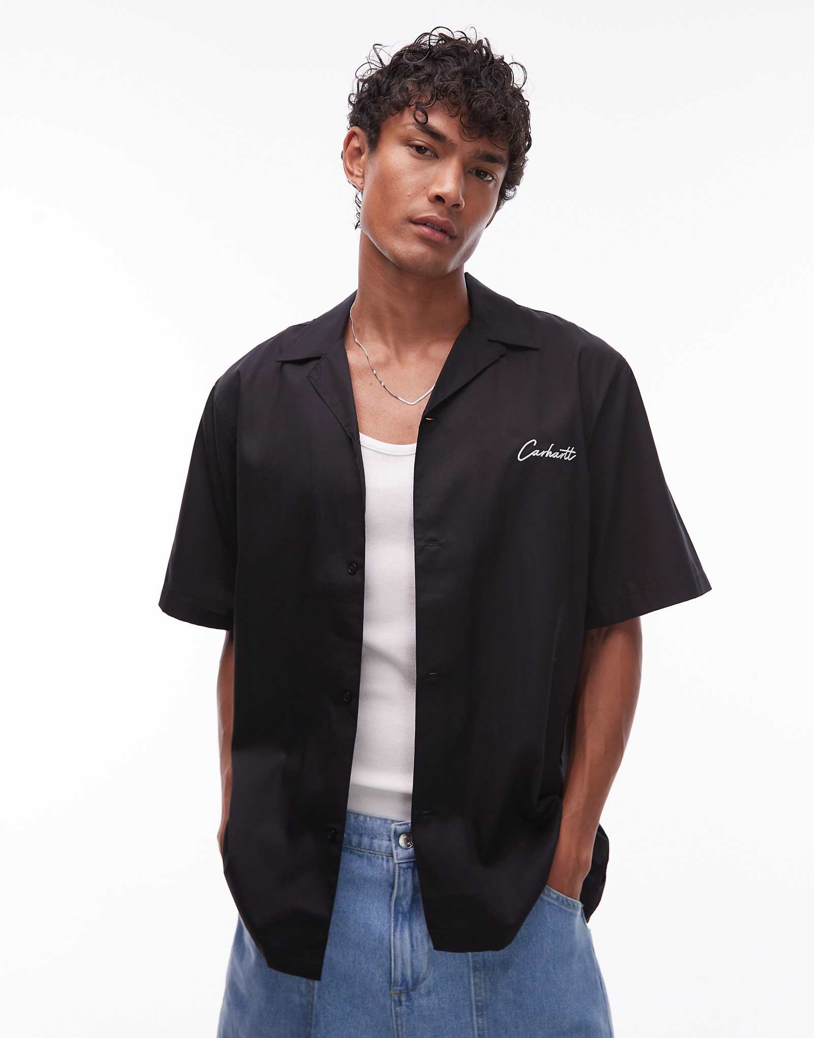 Черная рубашка Carhartt WIP delray с коротким рукавом 23490₽