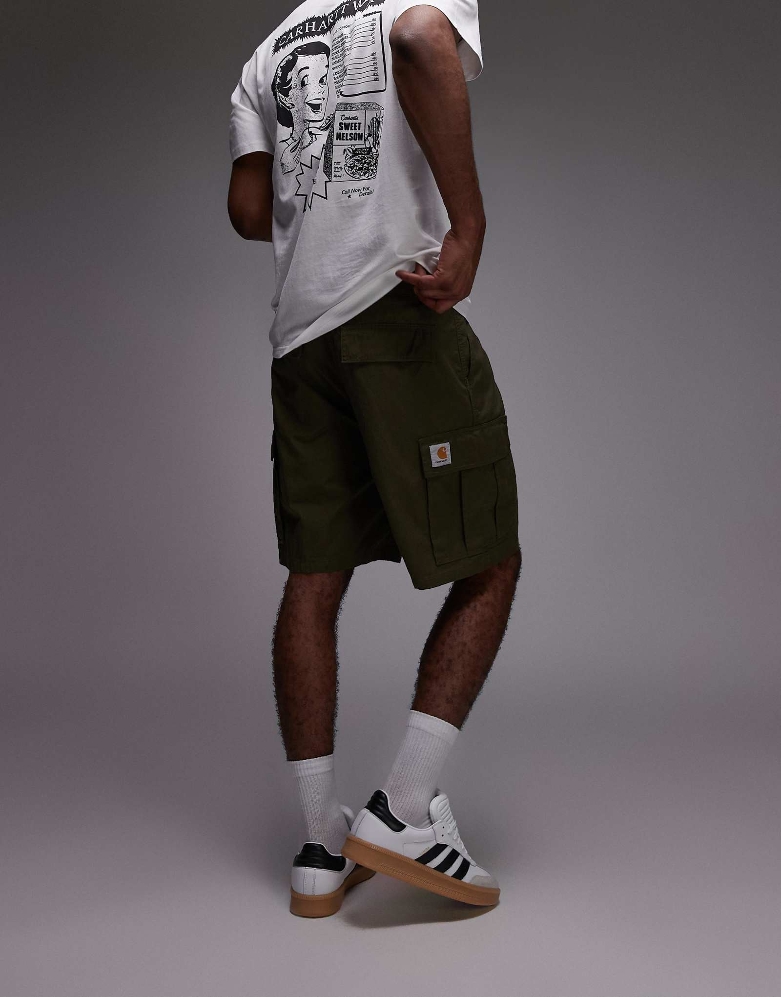 Шорты-карго Carhartt WIP cole цвета хаки 29590₽