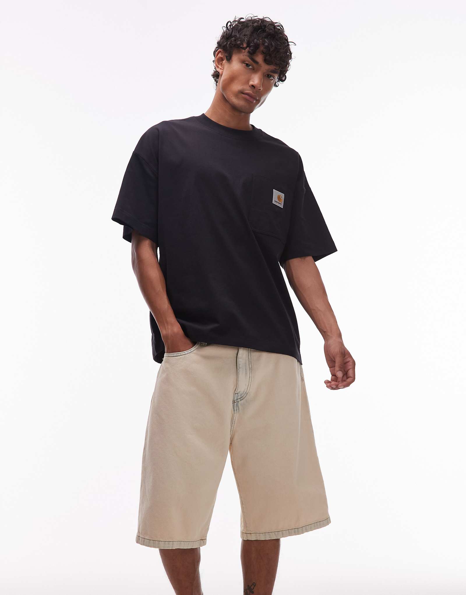 Джинсовые шорты Carhartt WIP landon из отбеленной песочной ткани 29590₽