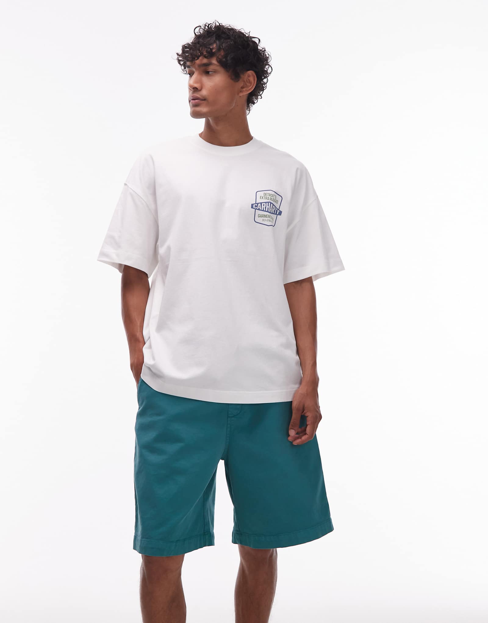 Шорты свободного кроя от Carhartt WIP floyde зеленого цвета 26090₽