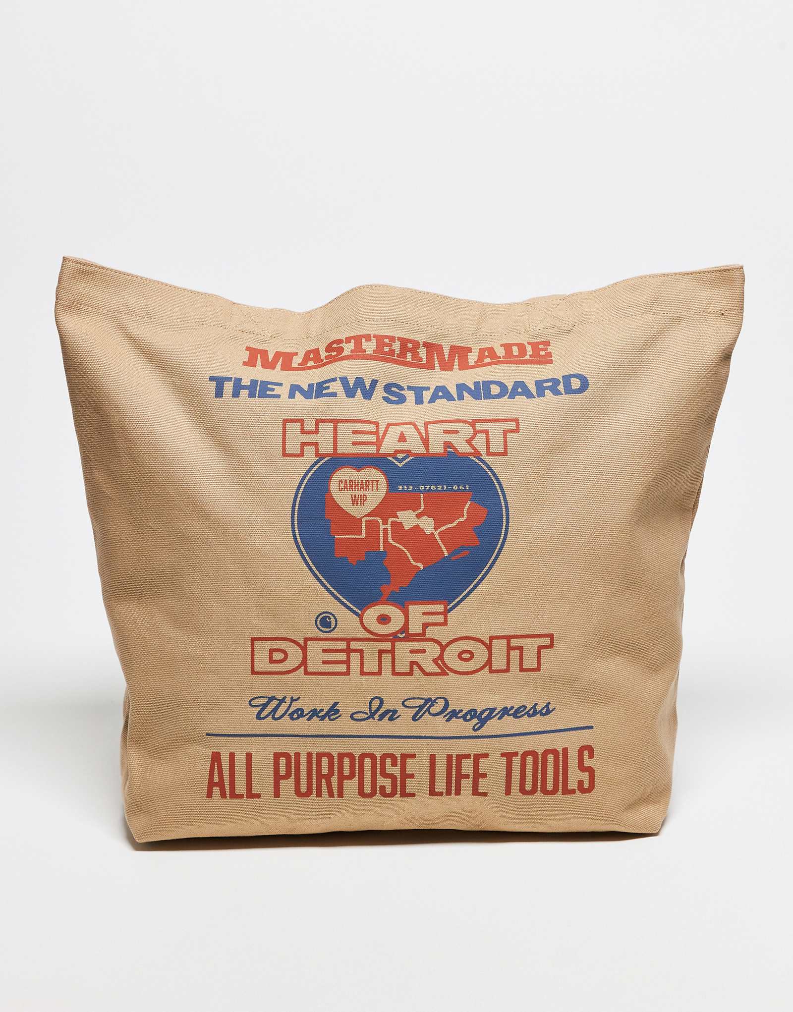 Холщовая сумка-тоут Carhartt WIP с графическим рисунком бежевого цвета 13290₽