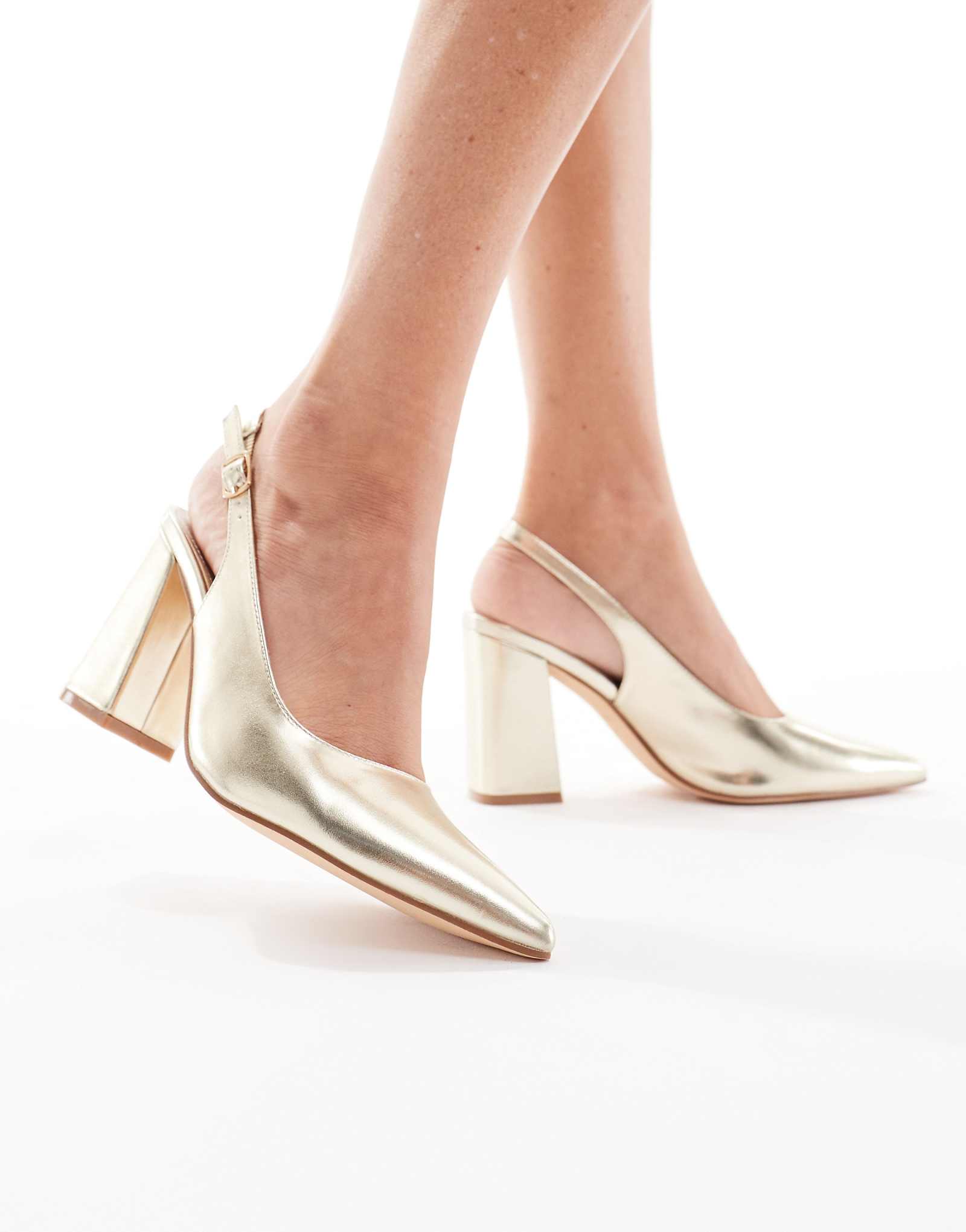 Золотистые босоножки SEQWL Hogan на блочном каблуке с откидной спинкой 7990₽