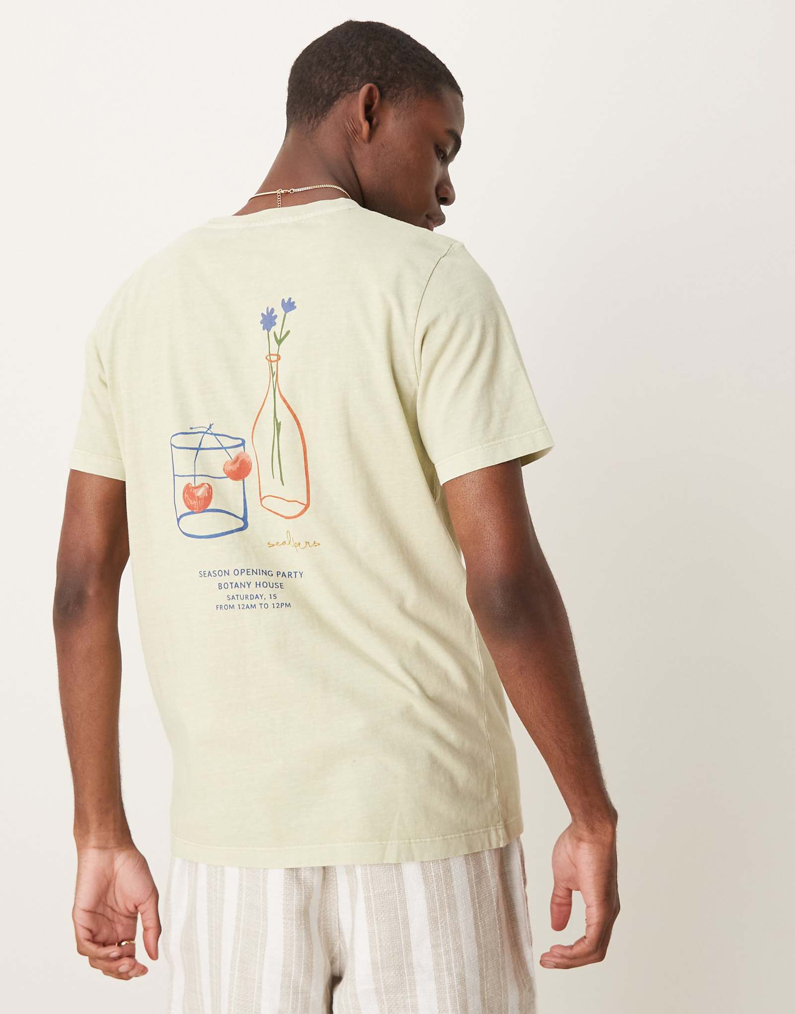 Футболка для вечеринки Scalpers светло-зеленого цвета