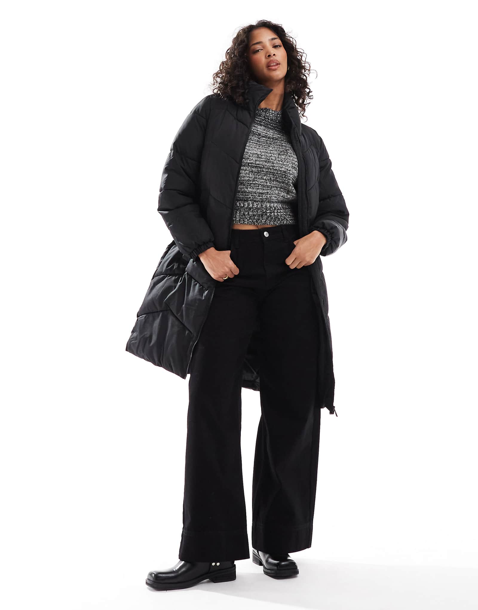 Удлиненное пальто на подкладке Vero Moda черного цвета 9490₽