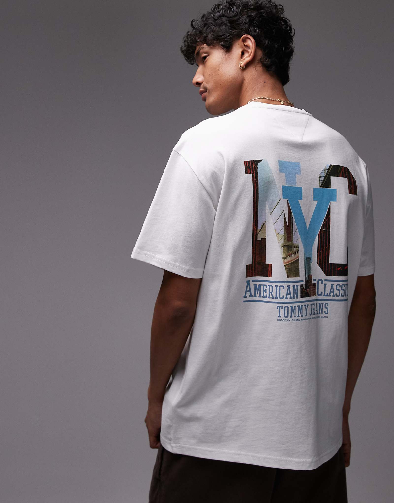 Белая футболка с принтом Tommy Jeans nyc photo backprint 10390₽