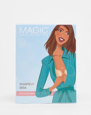 Многоразовый бюстгальтер-стик Magic Bodyfashion с открытой спиной и рельефной вставкой бежевого цвета  latte