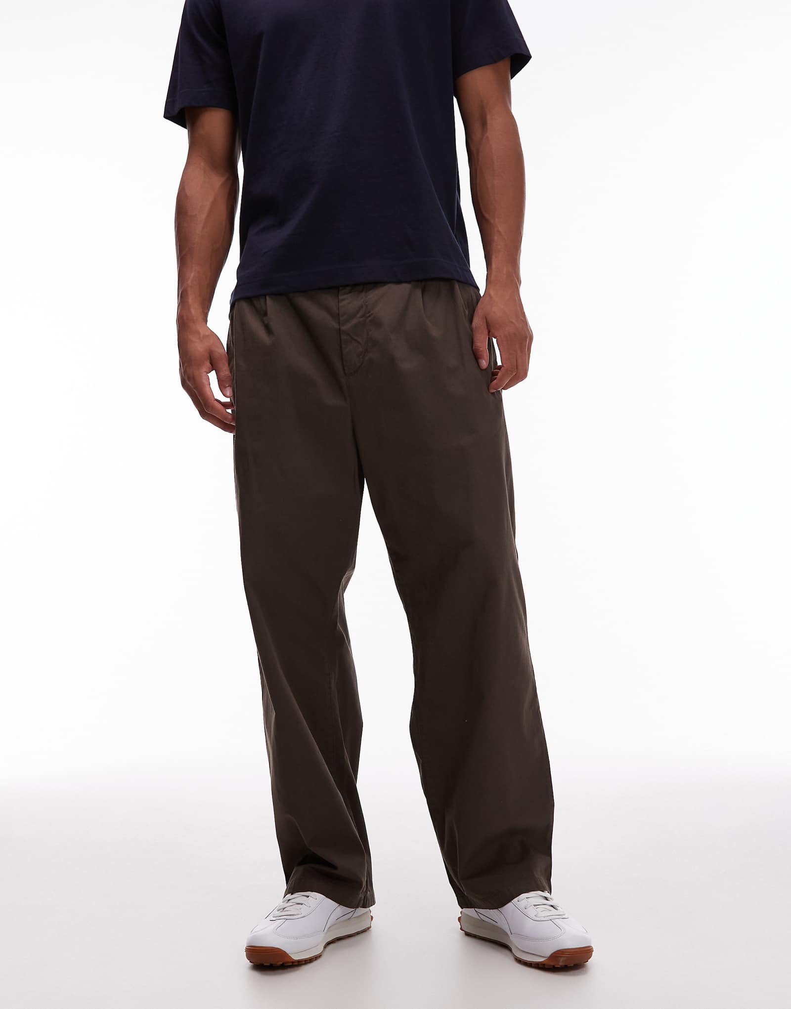 Свободные зауженные брюки Carhartt WIP evan коричневого цвета