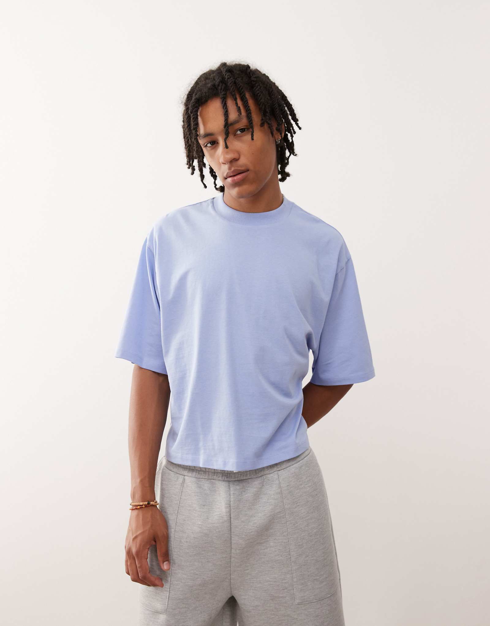 Облегающая расслабленная футболка COLLUSION светло-голубого цвета 2790₽