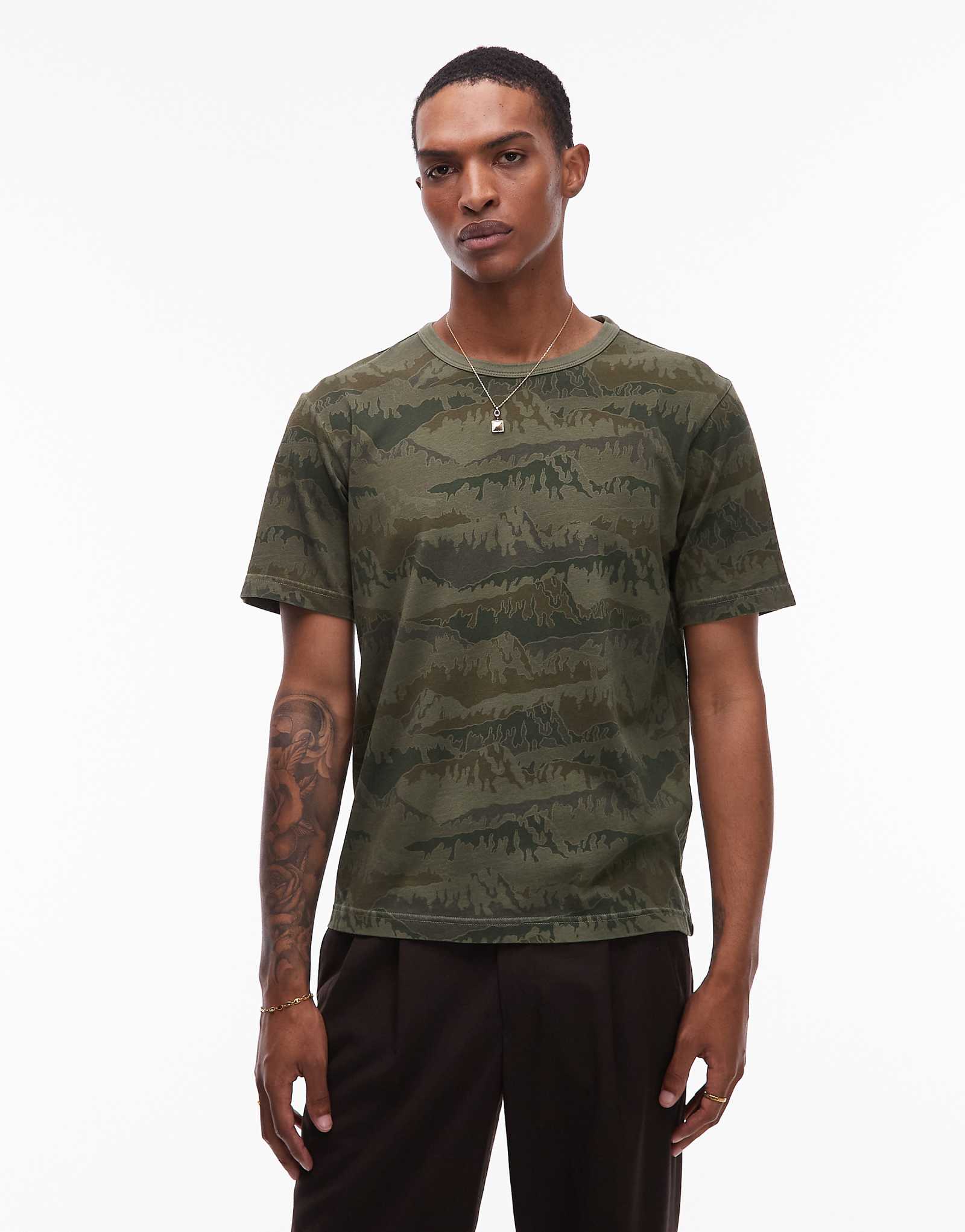 Футболка PS Paul Smith regular fit зеленого цвета хаки 24290₽