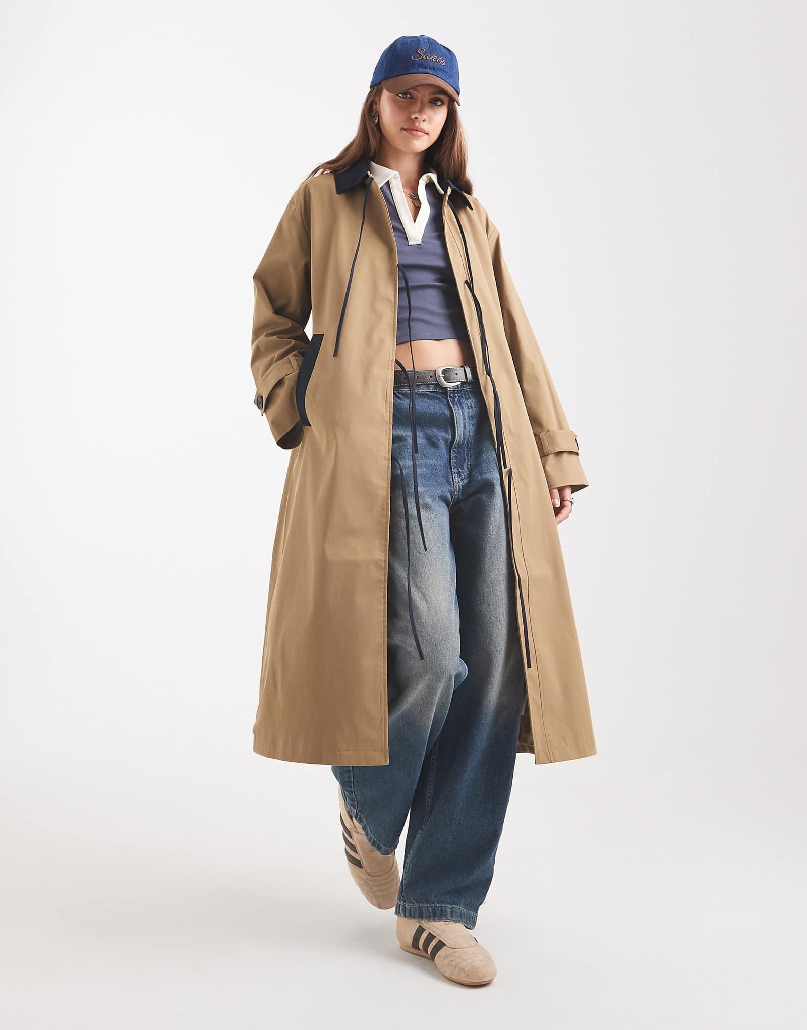 Тренч-пальто с бантиком ONLY светло-коричневого цвета 18390₽