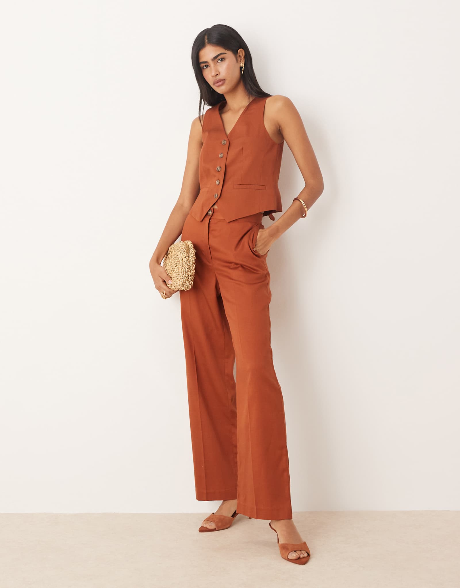 Прямые брюки Nobodys Child Marion цвета ржавчины - часть комплекта 27990₽