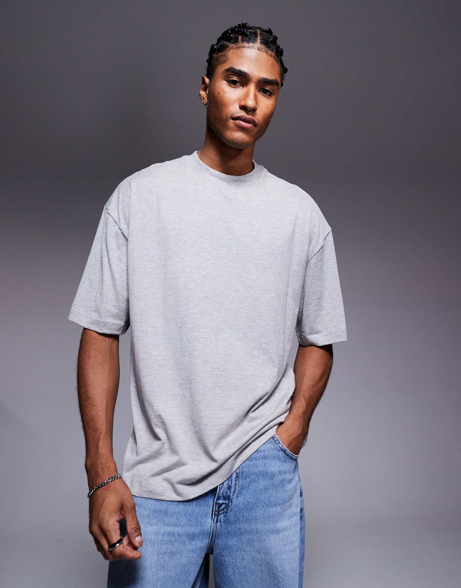 Футболка оверсайз River Island вересково-серого цвета 4090₽